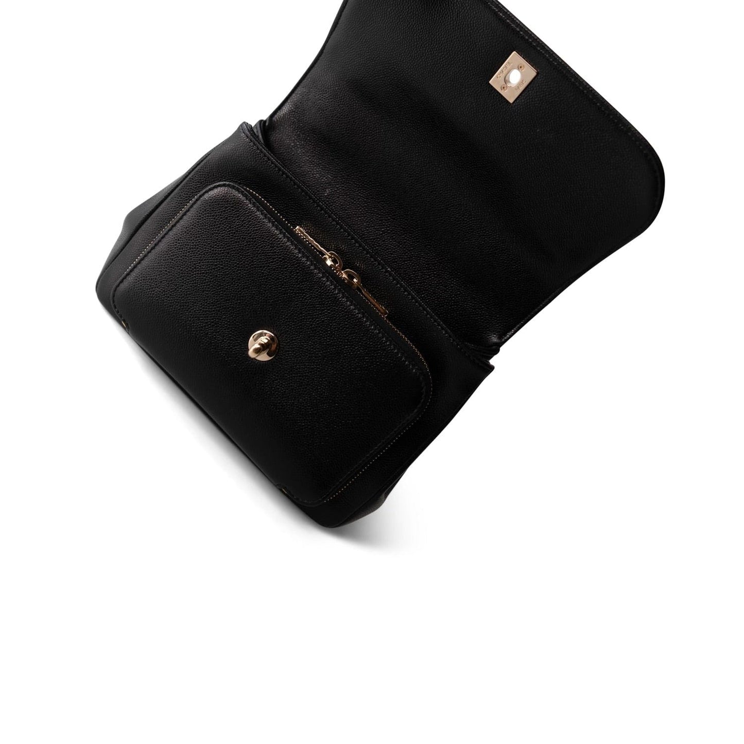 21B Black Caviar Quilted Business Affinity Flap Medium Light Gold Hardware