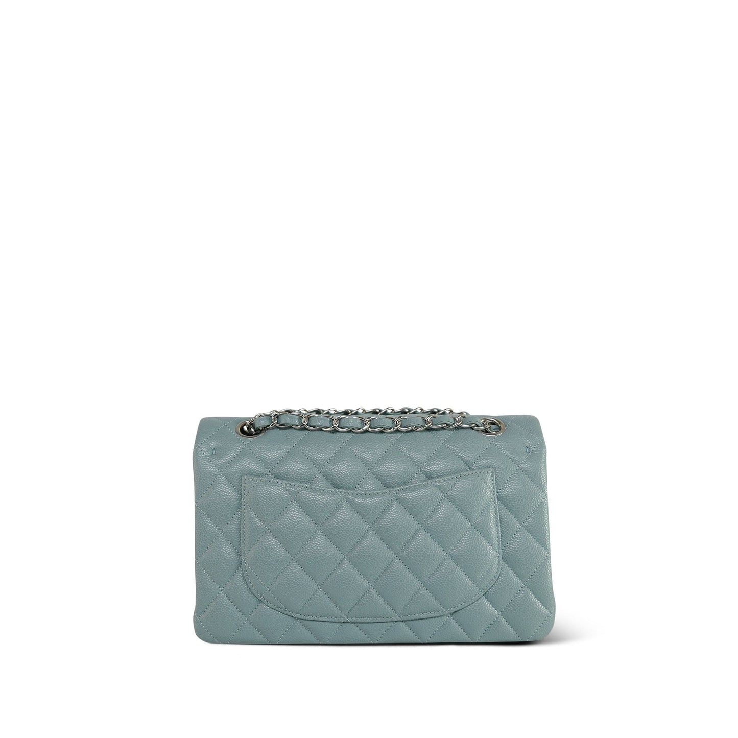 20B Blue Caviar Quilted Classic Flap Small Silver Hardware