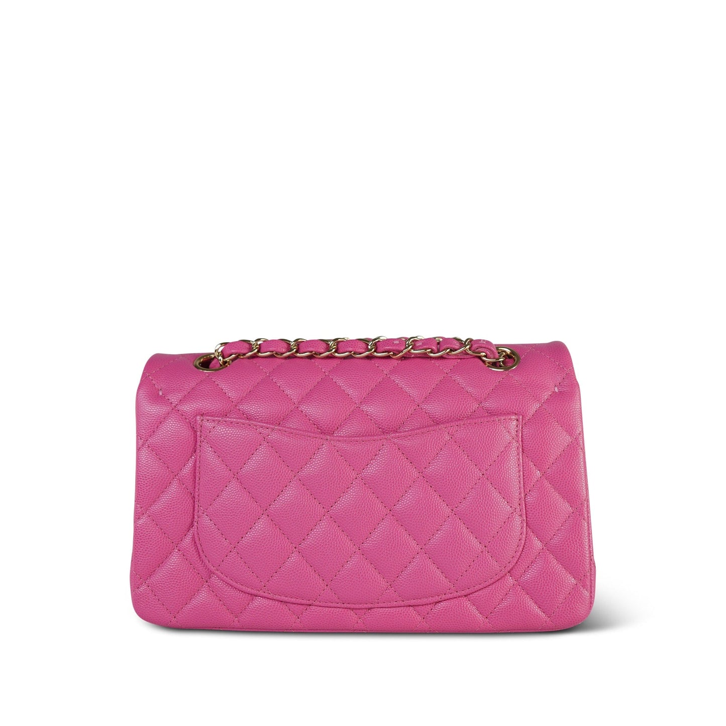 20S Pink Caviar Quilted Classic Flap Small LGHW