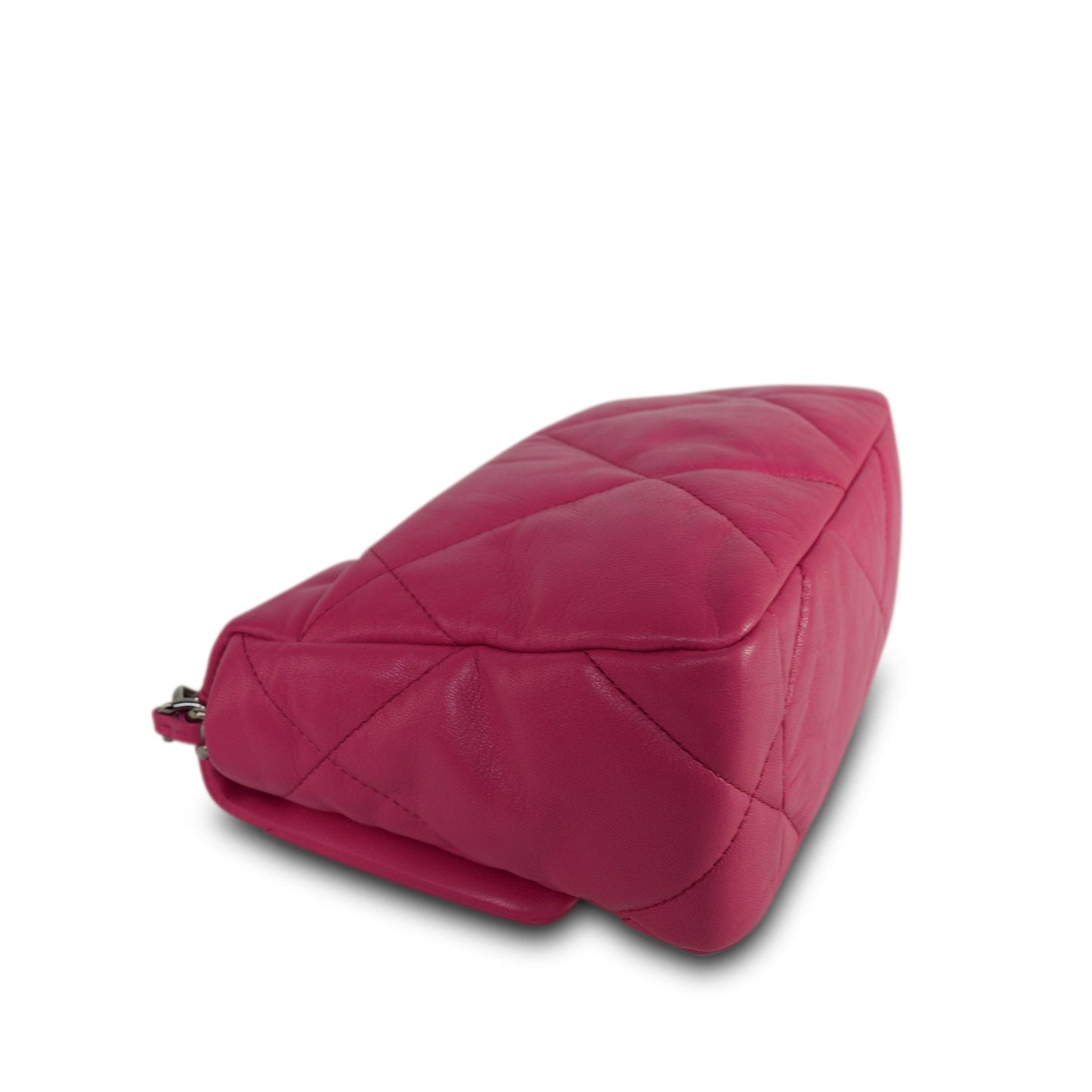 20A Pink Goatskin Quilted 19 Flap Small Mixed Hardware