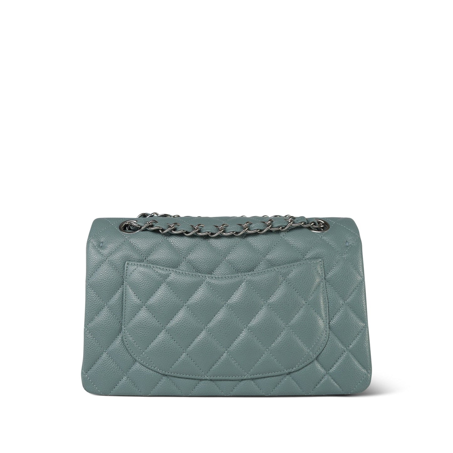 20B Blue Caviar Quilted Classic Flap Small Silver Hardware