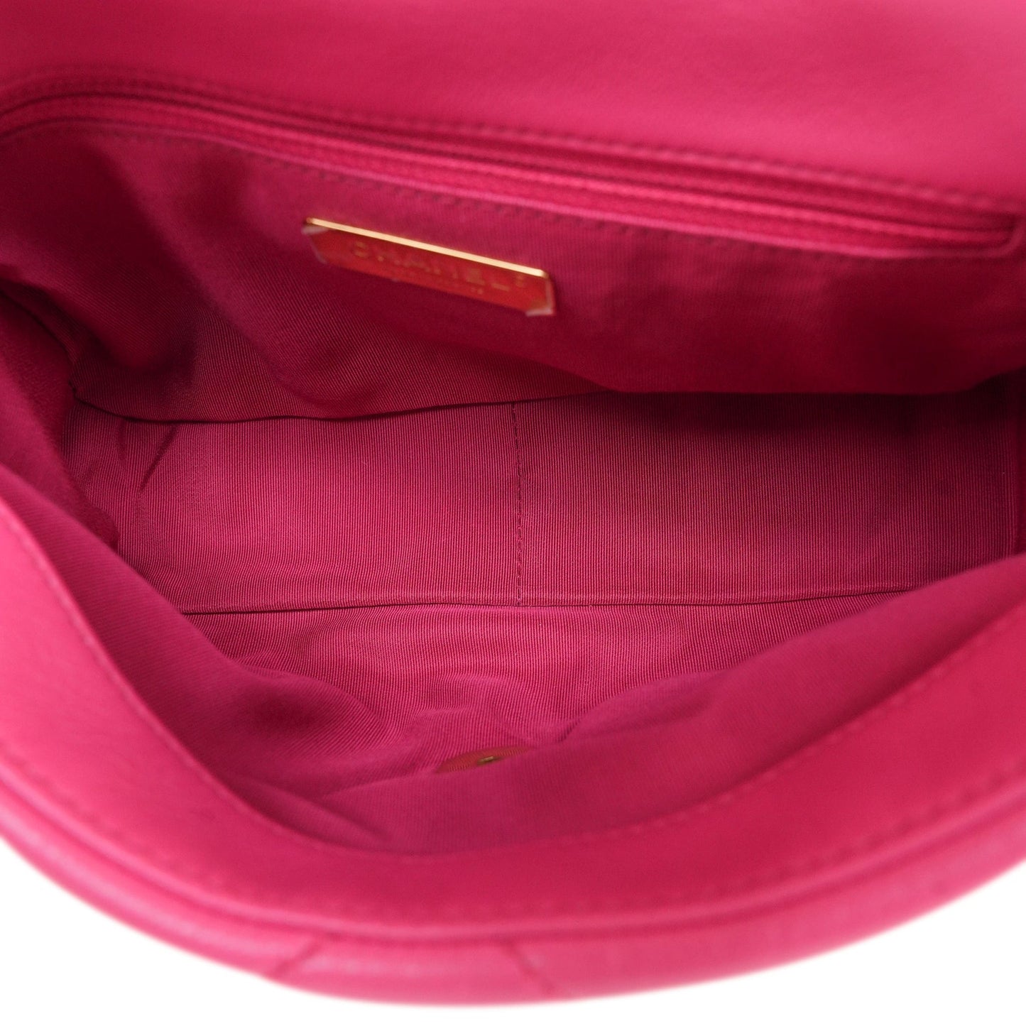 20A Pink Goatskin Quilted 19 Flap Small Mixed Hardware