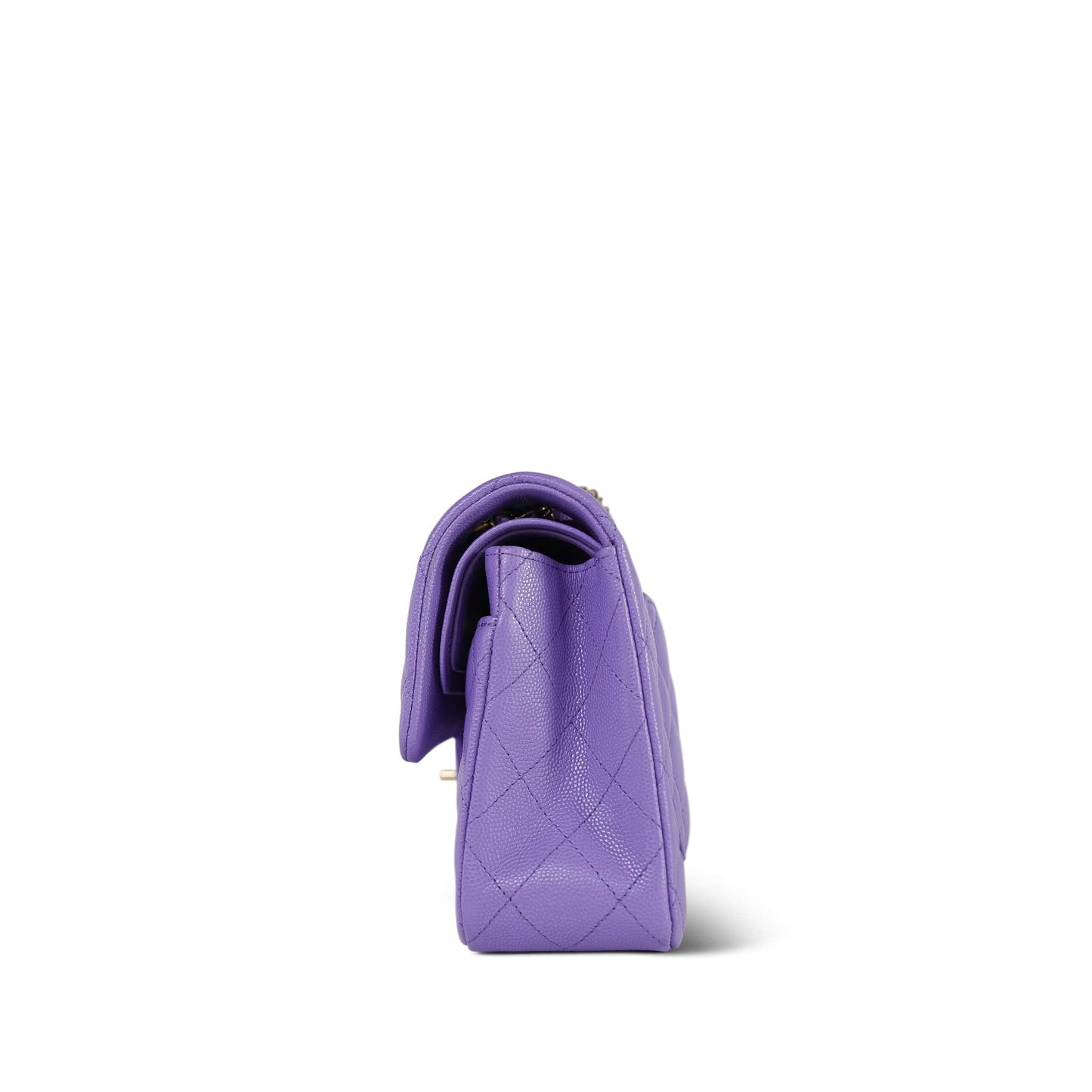 20S Purple Caviar Quilted Classic Flap Small LGHW
