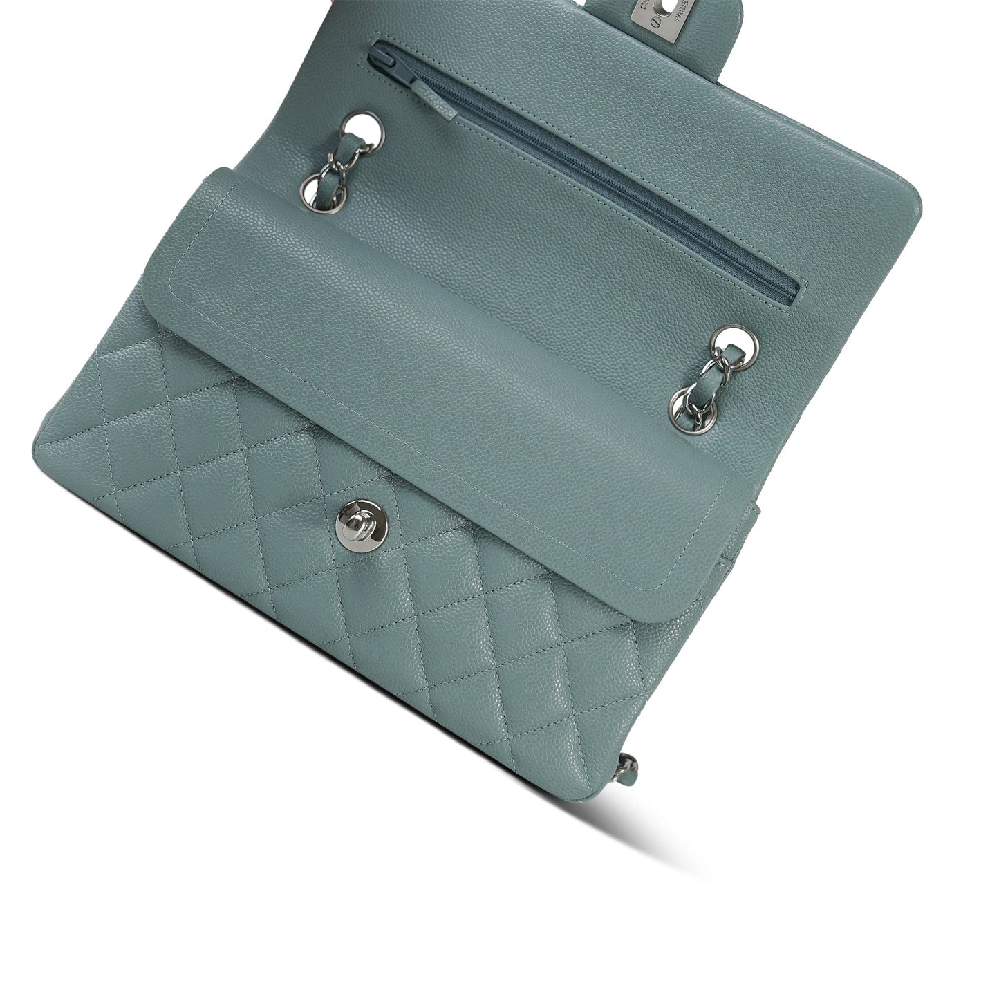 20B Blue Caviar Quilted Classic Flap Small Silver Hardware