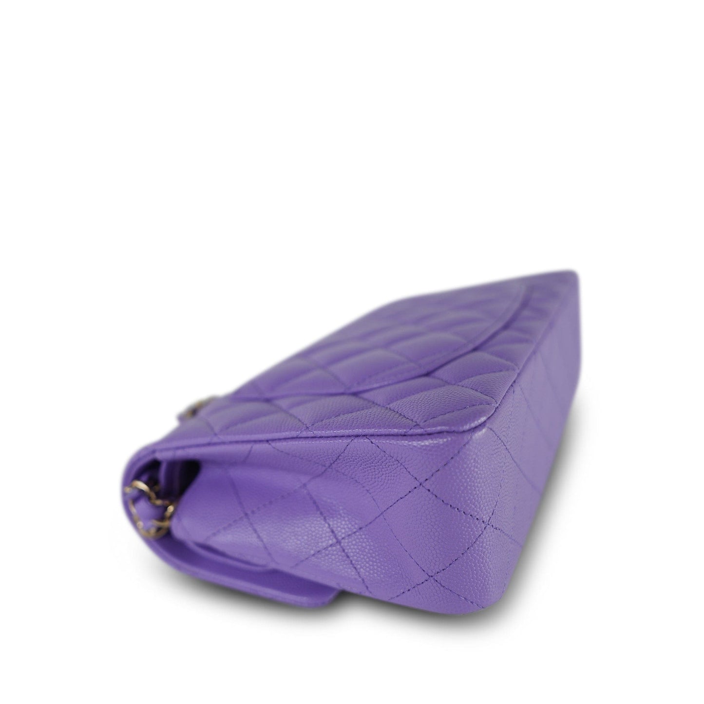 20S Purple Caviar Quilted Classic Flap Small LGHW