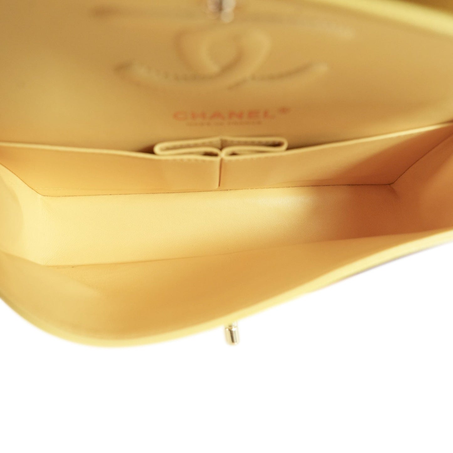 21P Yellow Caviar Quilted Classic Flap Small LGHW