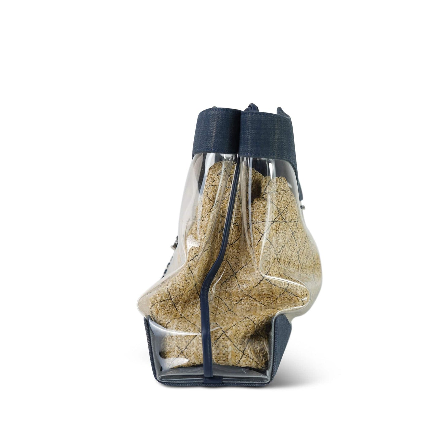 19S Blue Denim PVC Raffia Shopping Tote 31 Small SHW