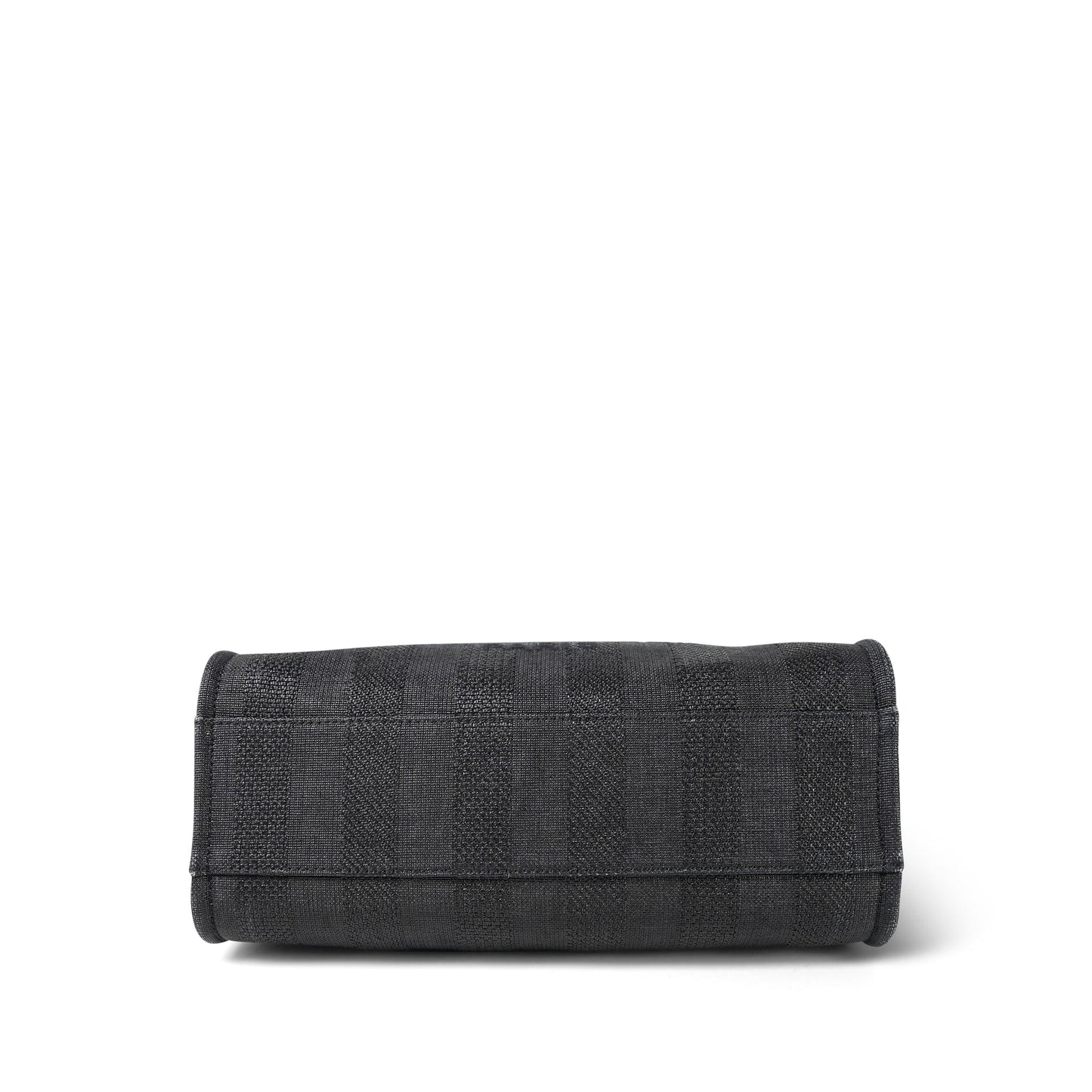 20P Black Stripe Raffia Deauville Shopping Tote Small Light Gold Hardware