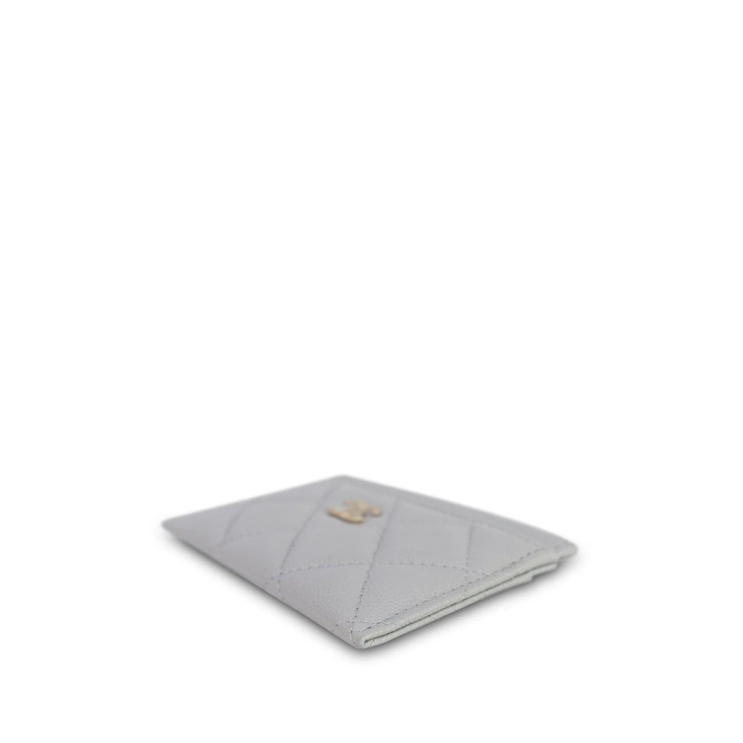 21A Grey Caviar Quilted Classic Card Holder LGHW