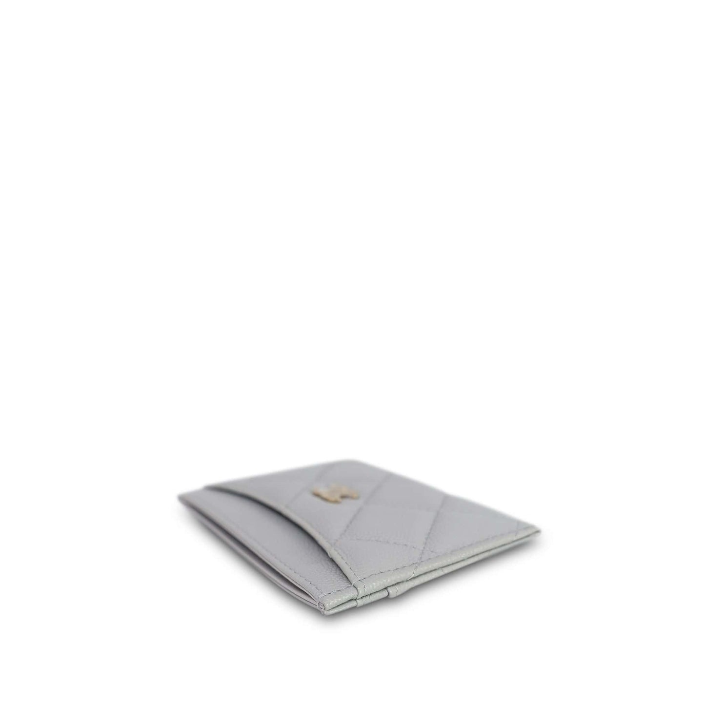 21A Grey Caviar Quilted Classic Card Holder LGHW