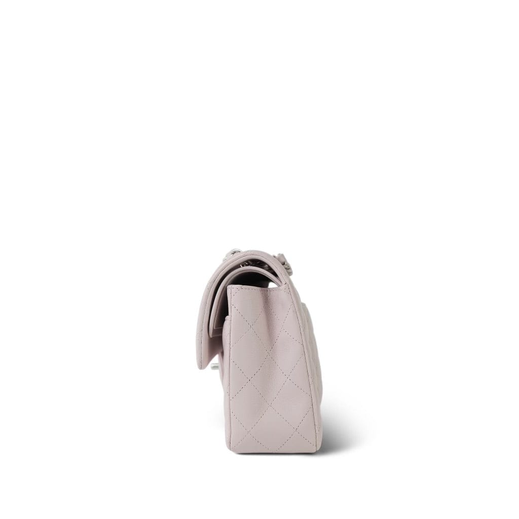 21B Lilac Lambskin Quilted Classic Flap Small Silver Hardware