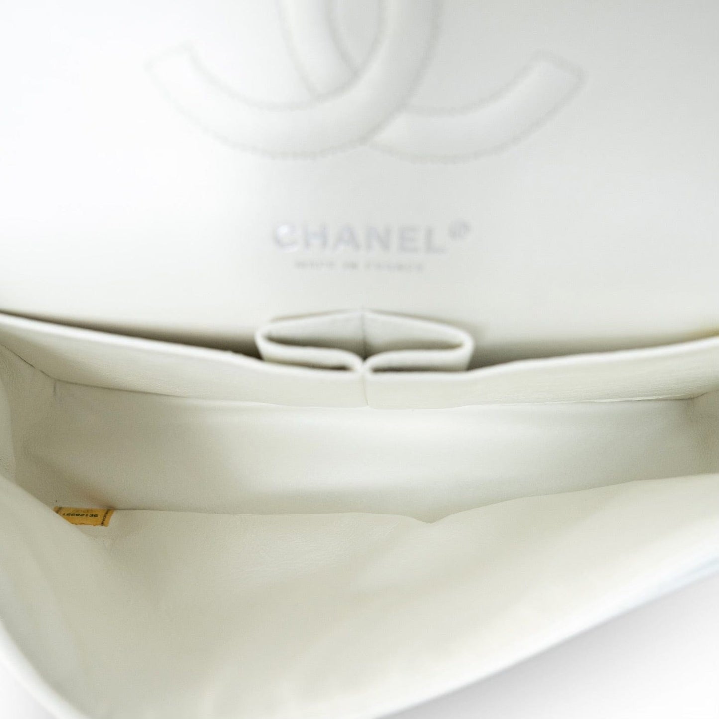 White Caviar Quilted Classic Flap Medium Silver Hardware