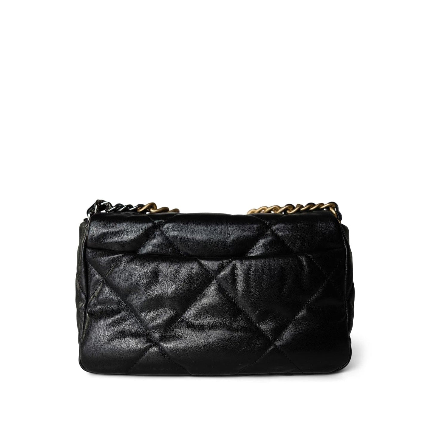 20S Black Goatskin Quilted 19 Flap Small MHW