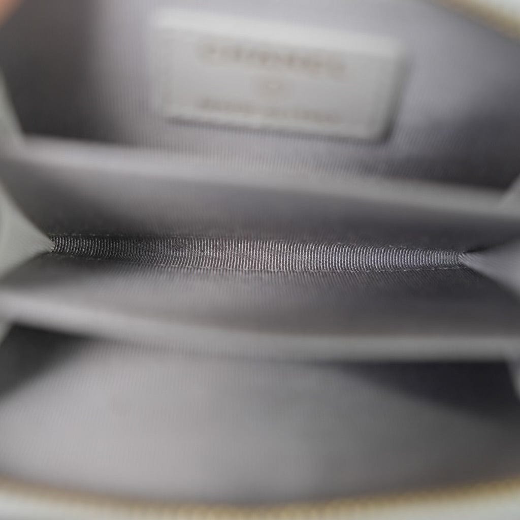 21A Light Grey Caviar Quilted Zip Coin Purse