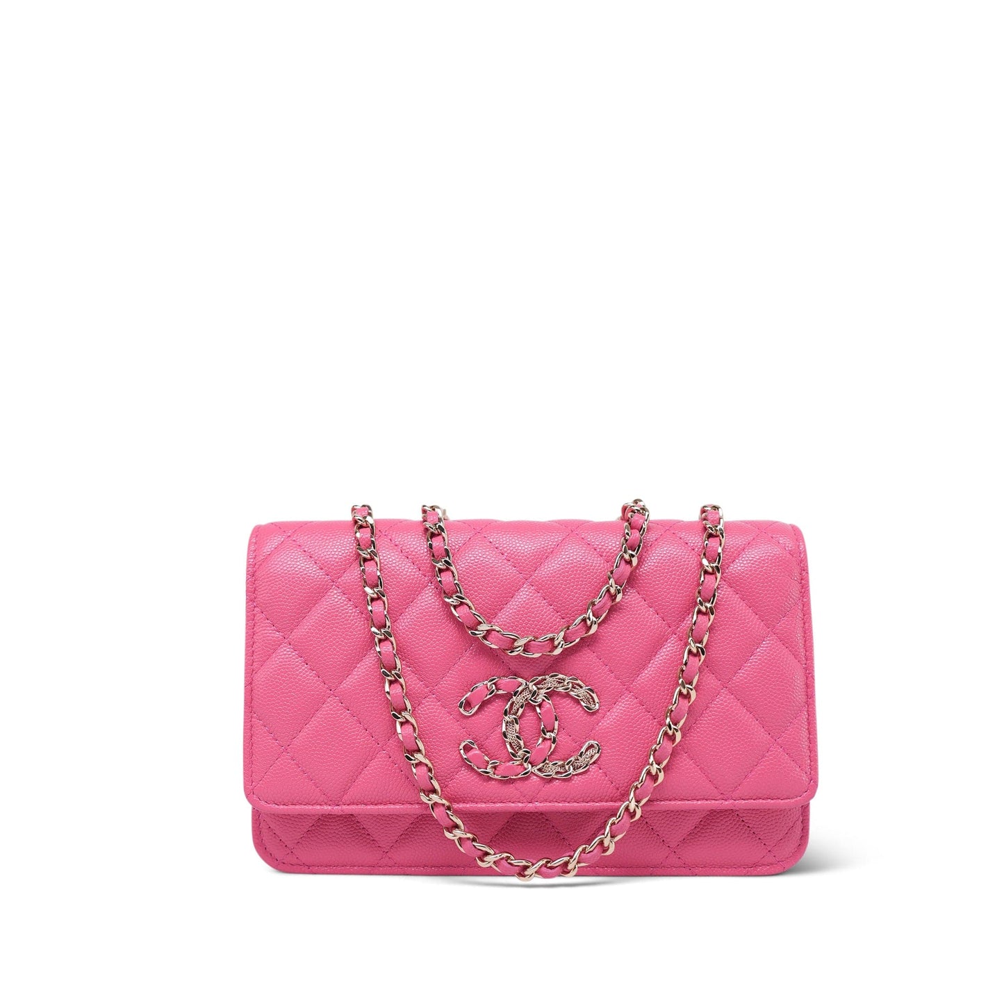 20K Pink Caviar Quilted Wallet on Chain WOC LGHW