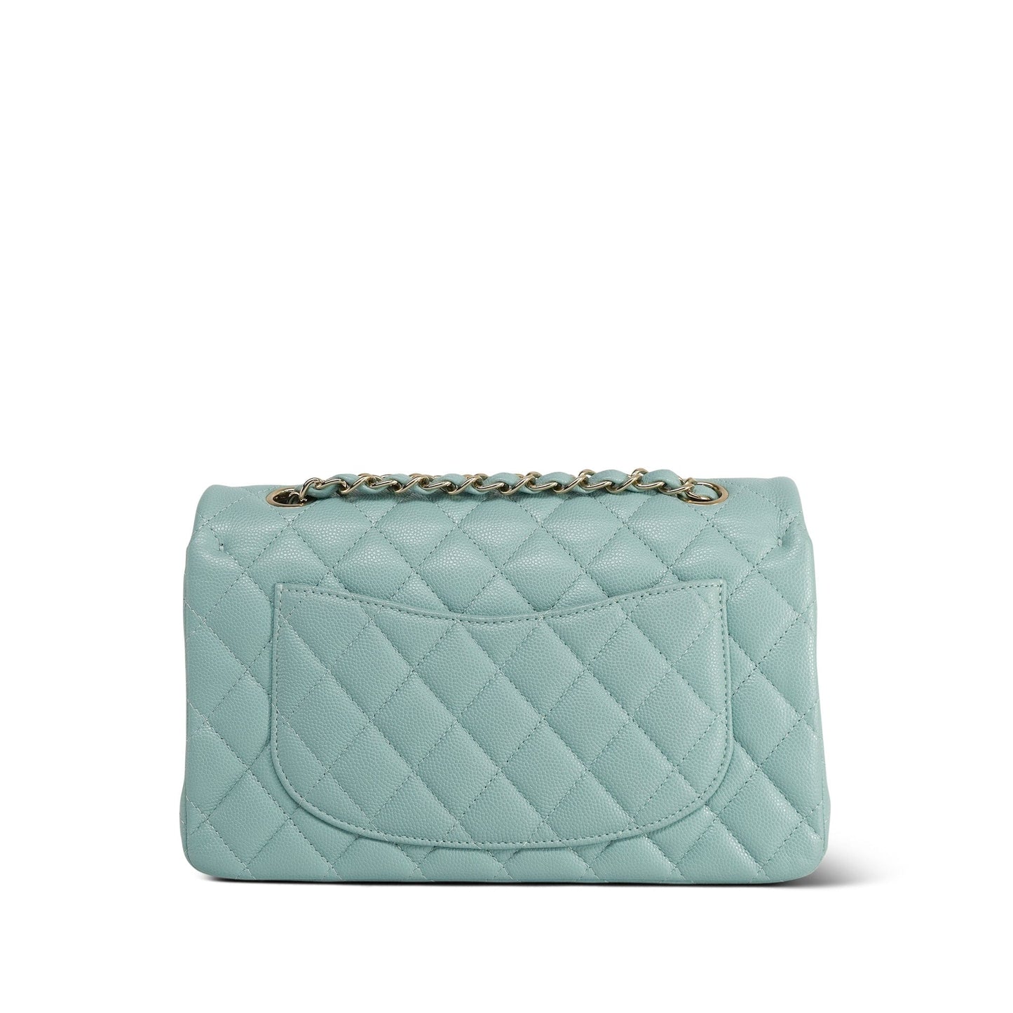 20C Tiffany Blue Caviar Quilted Classic Flap Small Light Gold Hardware
