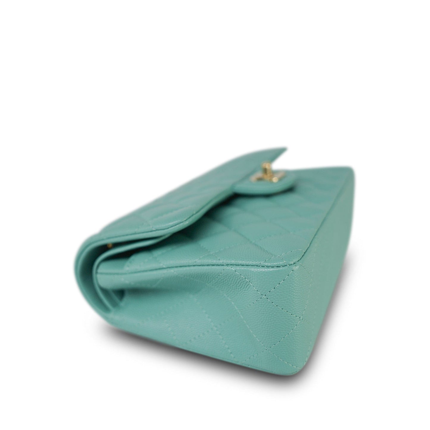 20c Tiffany Blue Caviar Quilted Small Classic Flap LGHW