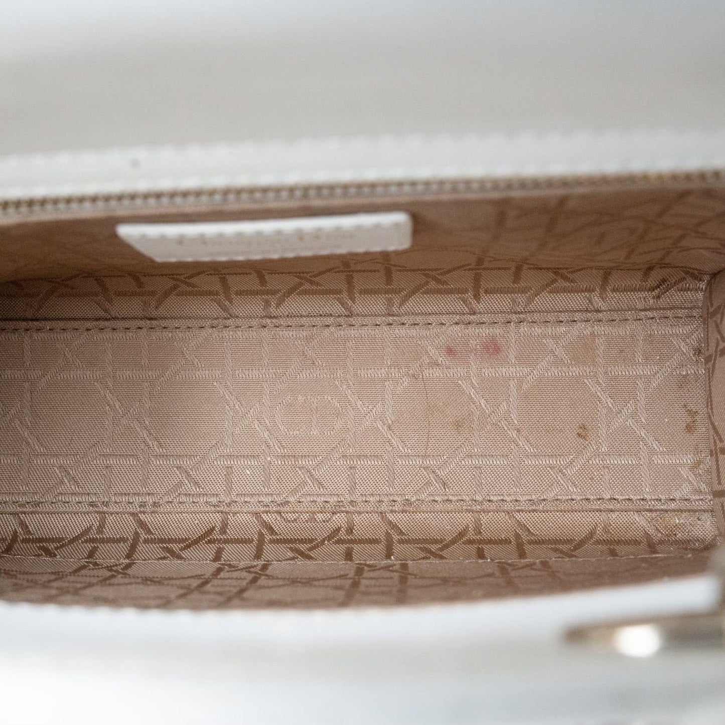 White Lambskin Cannage Lady Dior Small