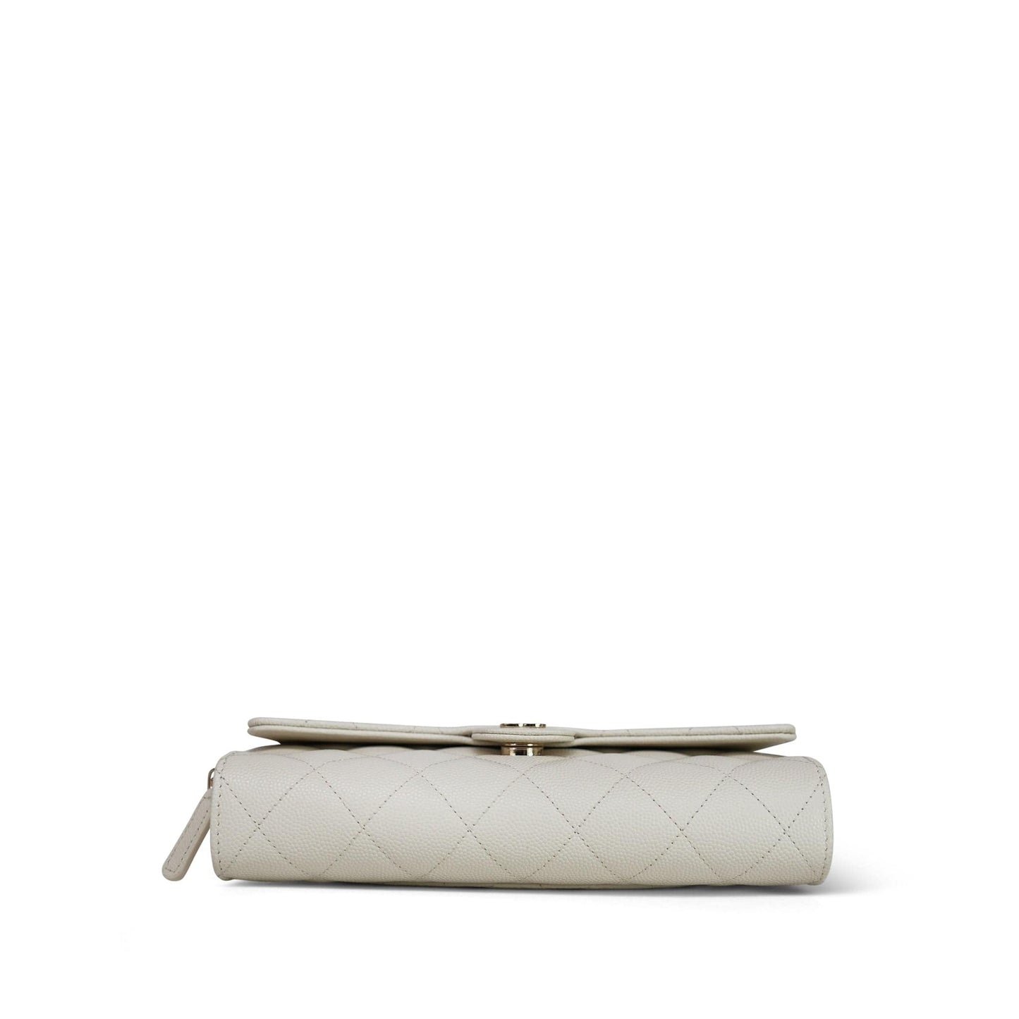 White Caviar Quilted Phone Holder Wallet On Chain LGHW