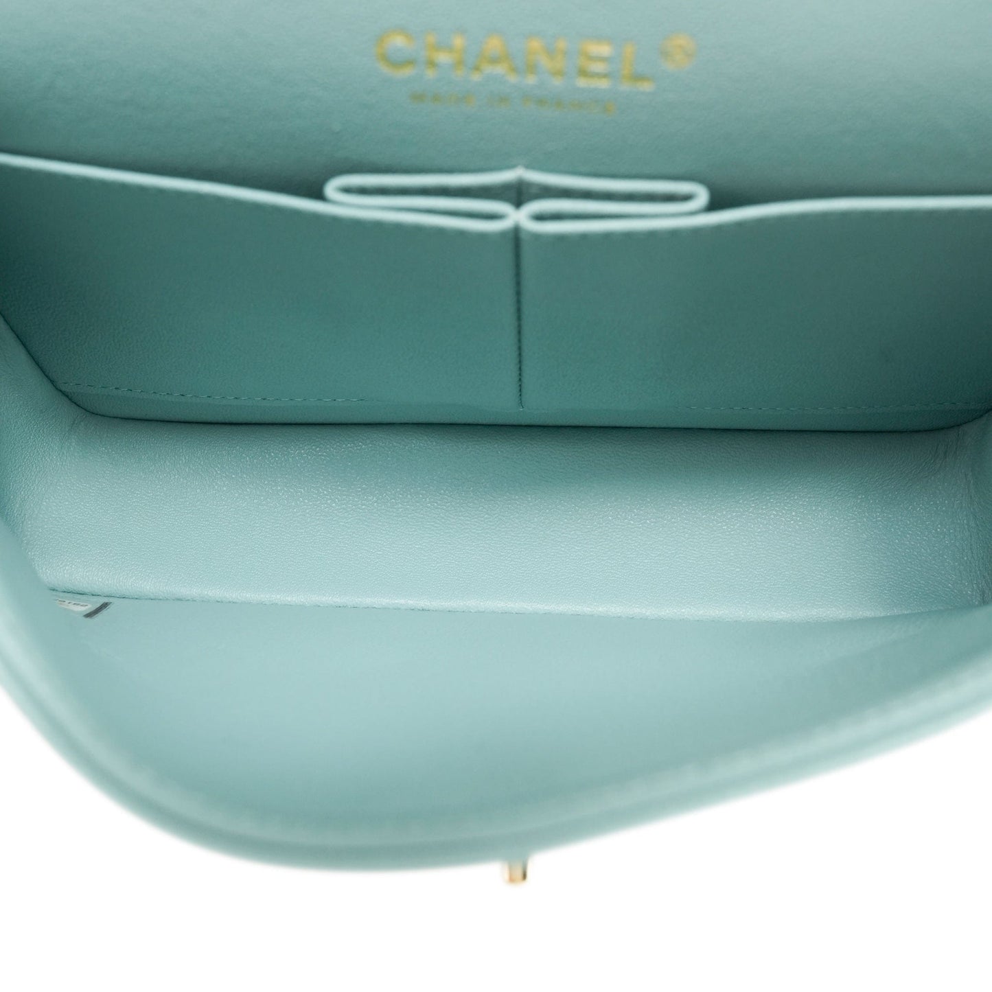 20C Tiffany Blue Caviar Quilted Classic Flap Small Light Gold Hardware