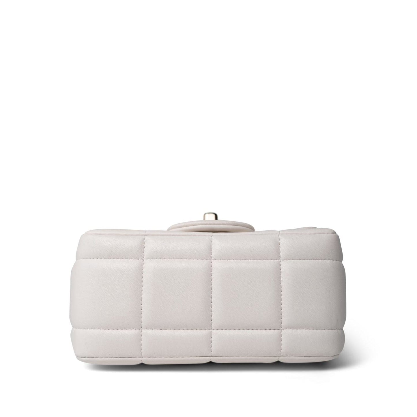 White Lambskin Quilted Monacoco Mini Square Flap LGHW