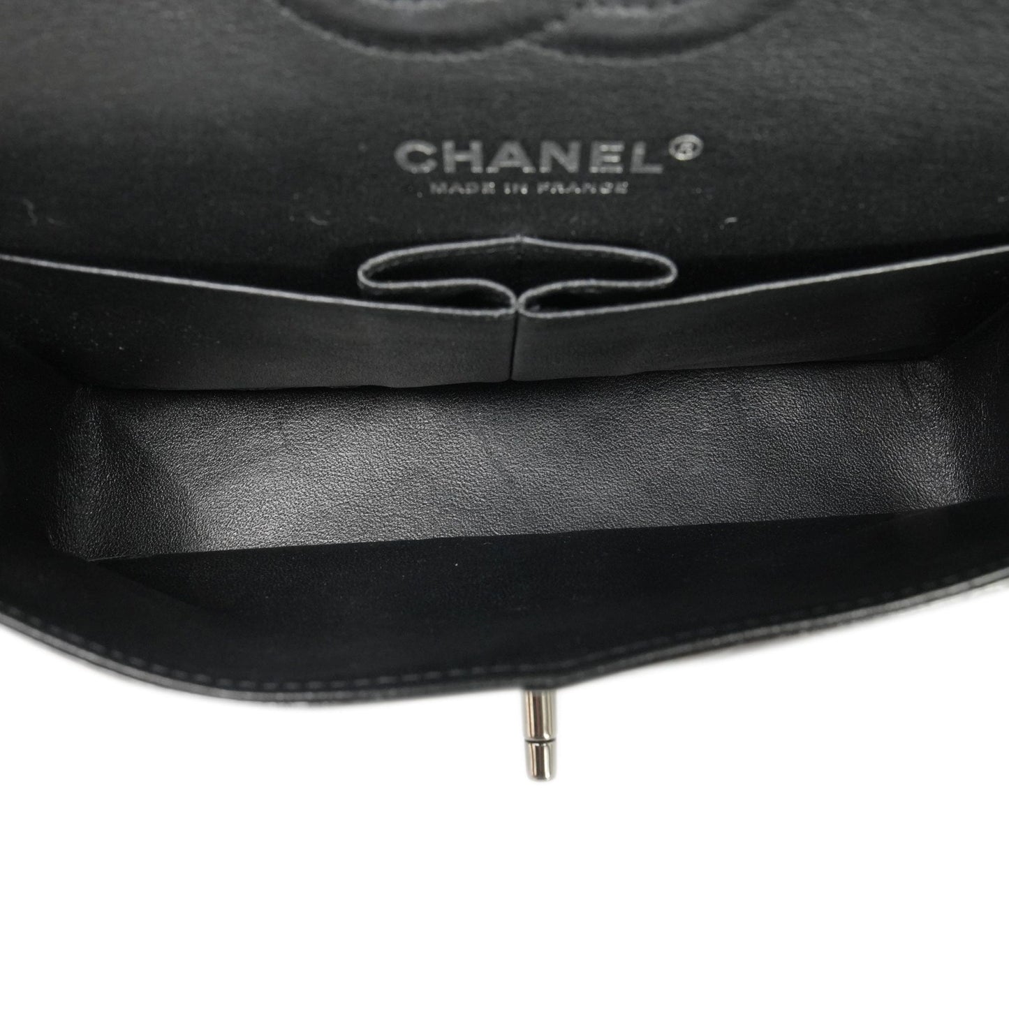 20S So Black Shiny Crumpled Calfskin Quilted Small Classic Flap