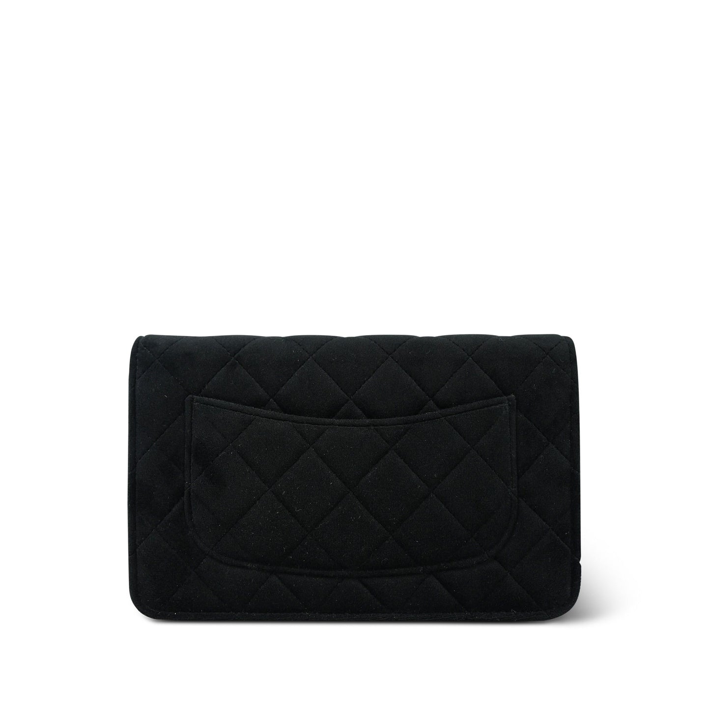 20A Black Velvet Quilted Crystal Pearl Crush Wallet On Chain WOC LGHW