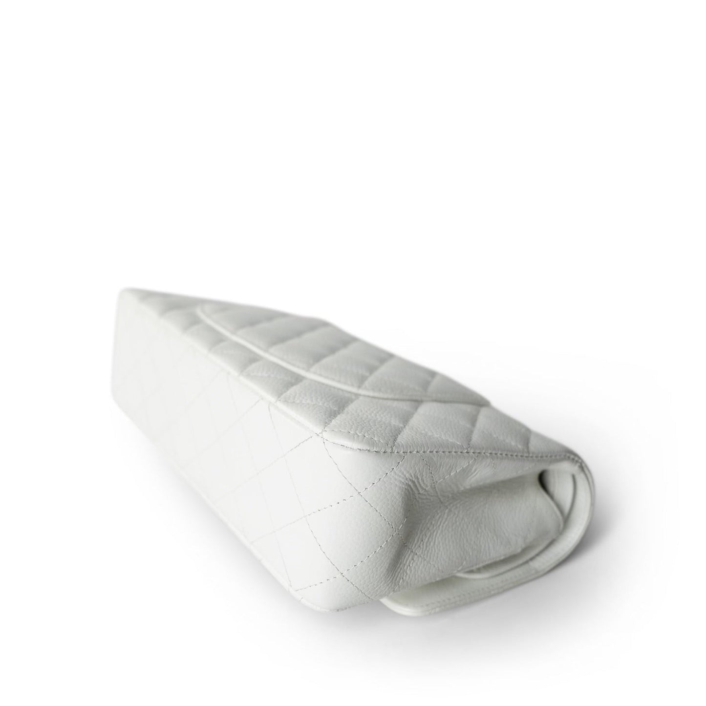 White Caviar Quilted Classic Flap Medium Silver Hardware