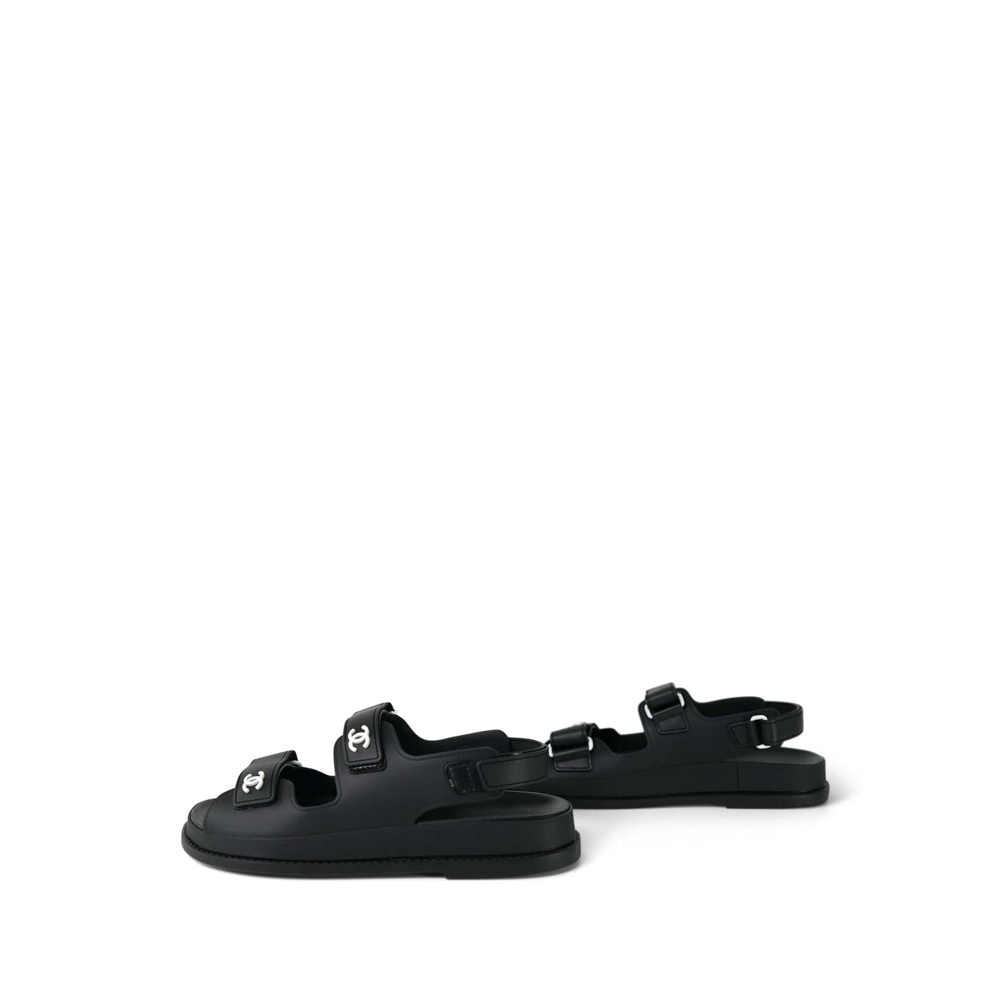 20C Black Rubber CC Velcro Strap Sandals Size 40