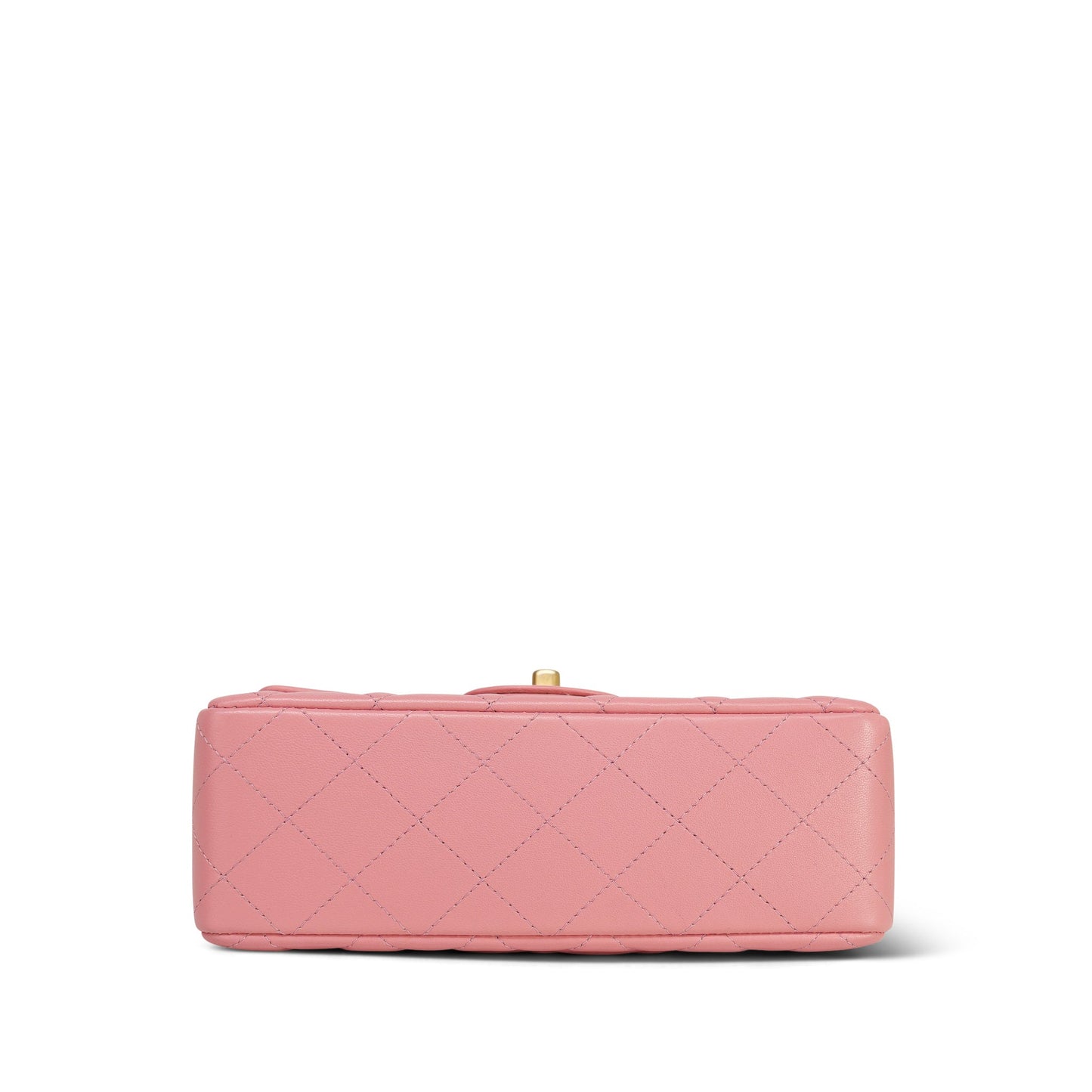 19s Pink Lambskin Quilted Mini Rectangular Flap Aged Gold Hardware