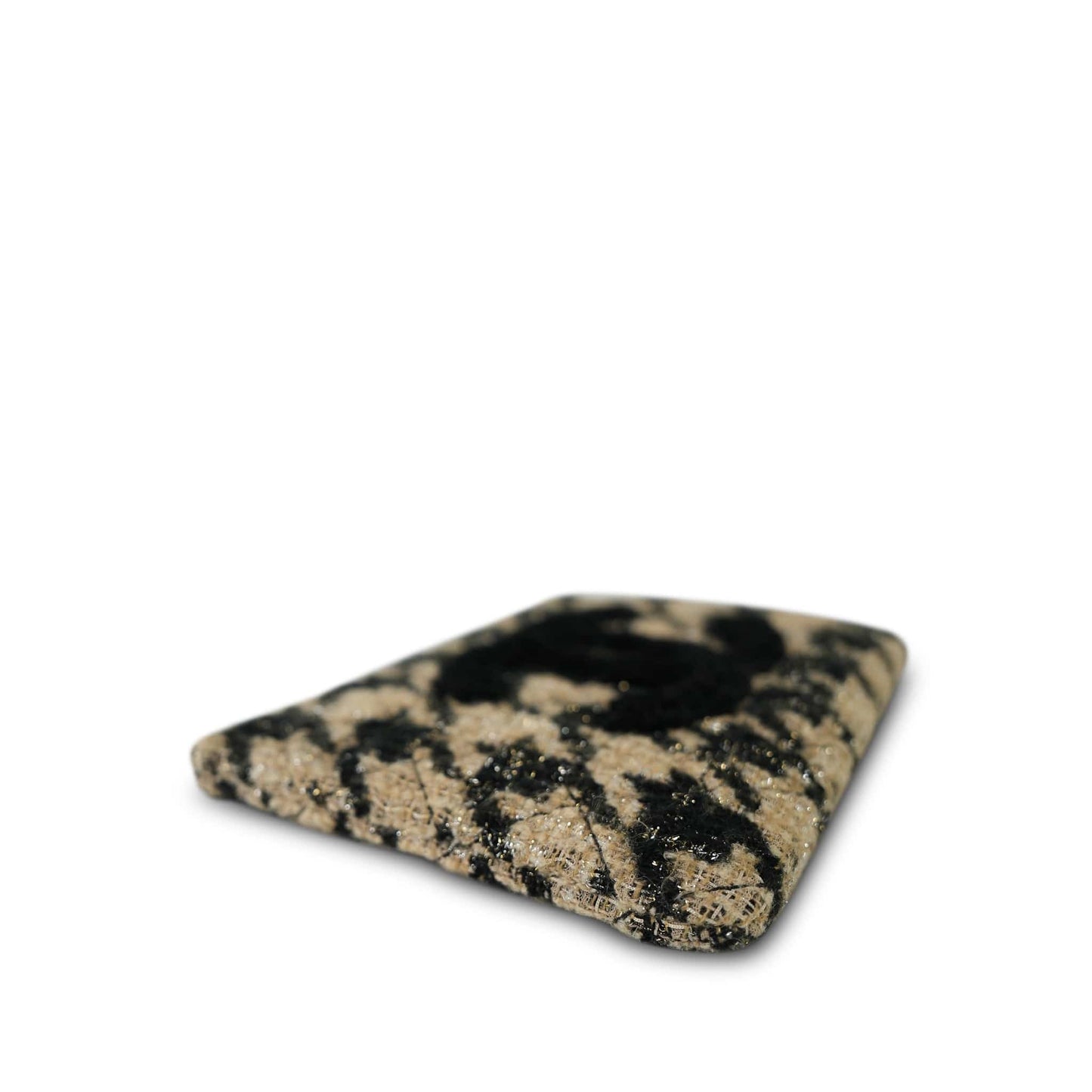 19K Beige/Black Tweed Shearling O-Case Pouch