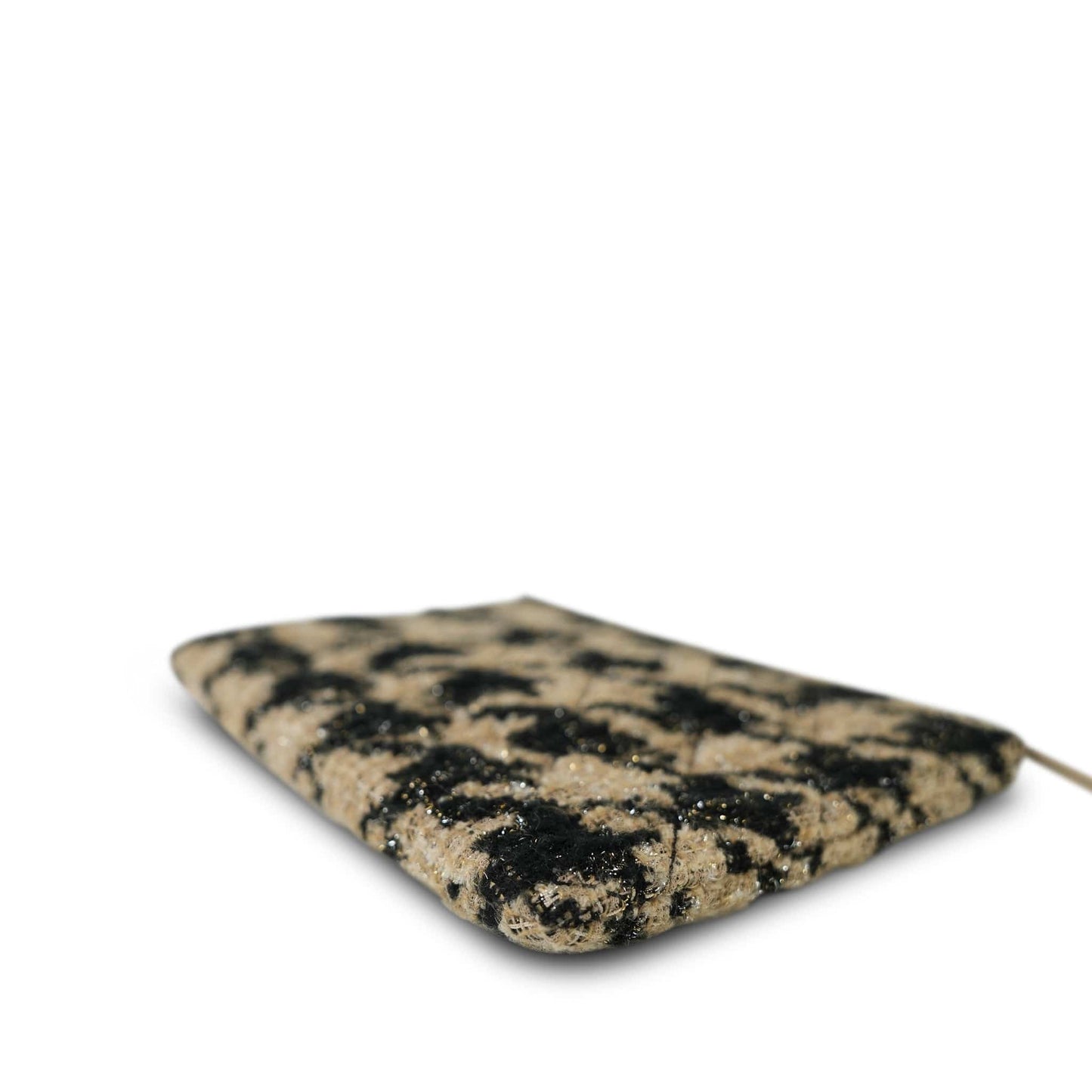 19K Beige/Black Tweed Shearling O-Case Pouch