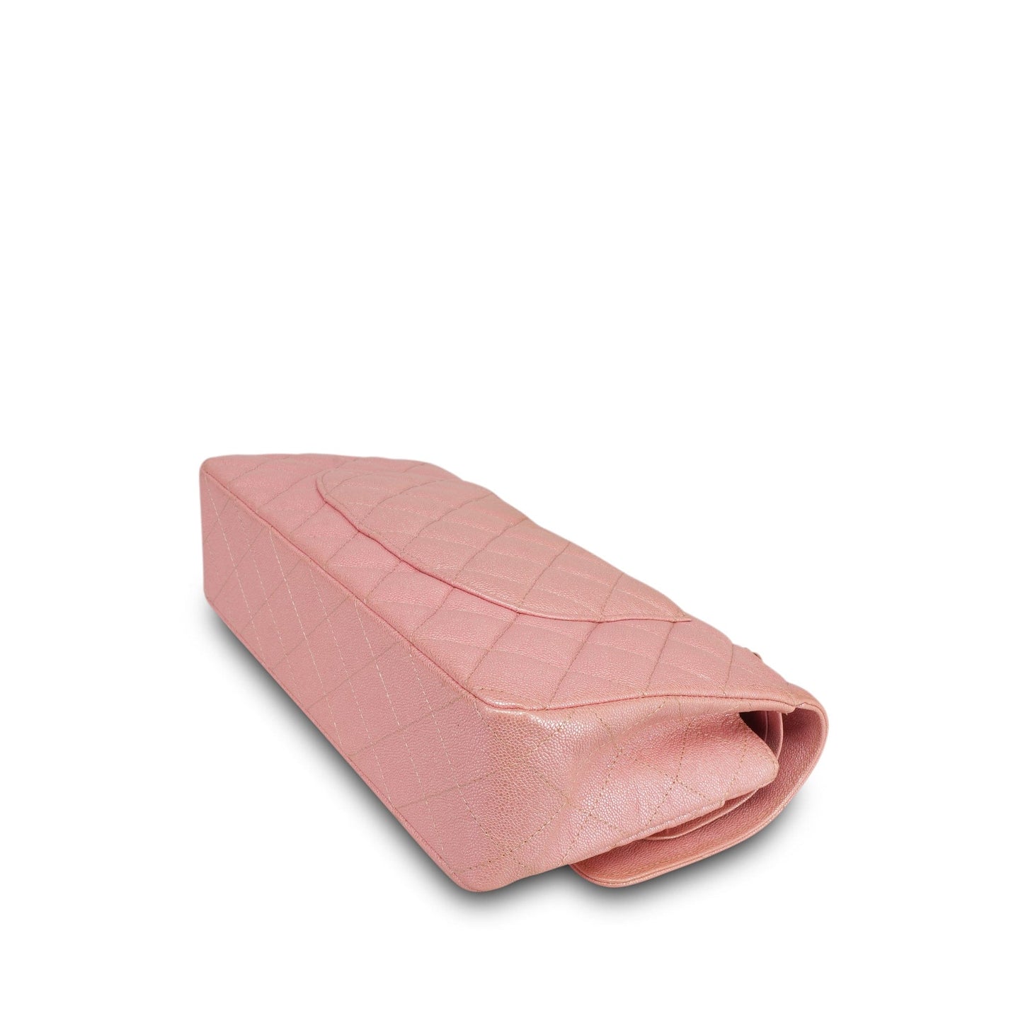 19S Iridescent Pink Caviar Quilted Classic Flap Medium LGHW