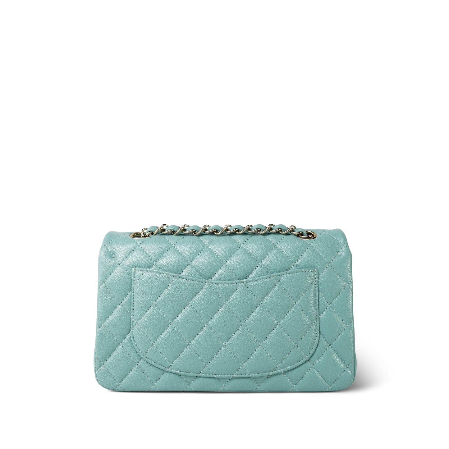 20C Tiffany Blue Caviar Quilted Classic Flap Small Light Gold Hardware