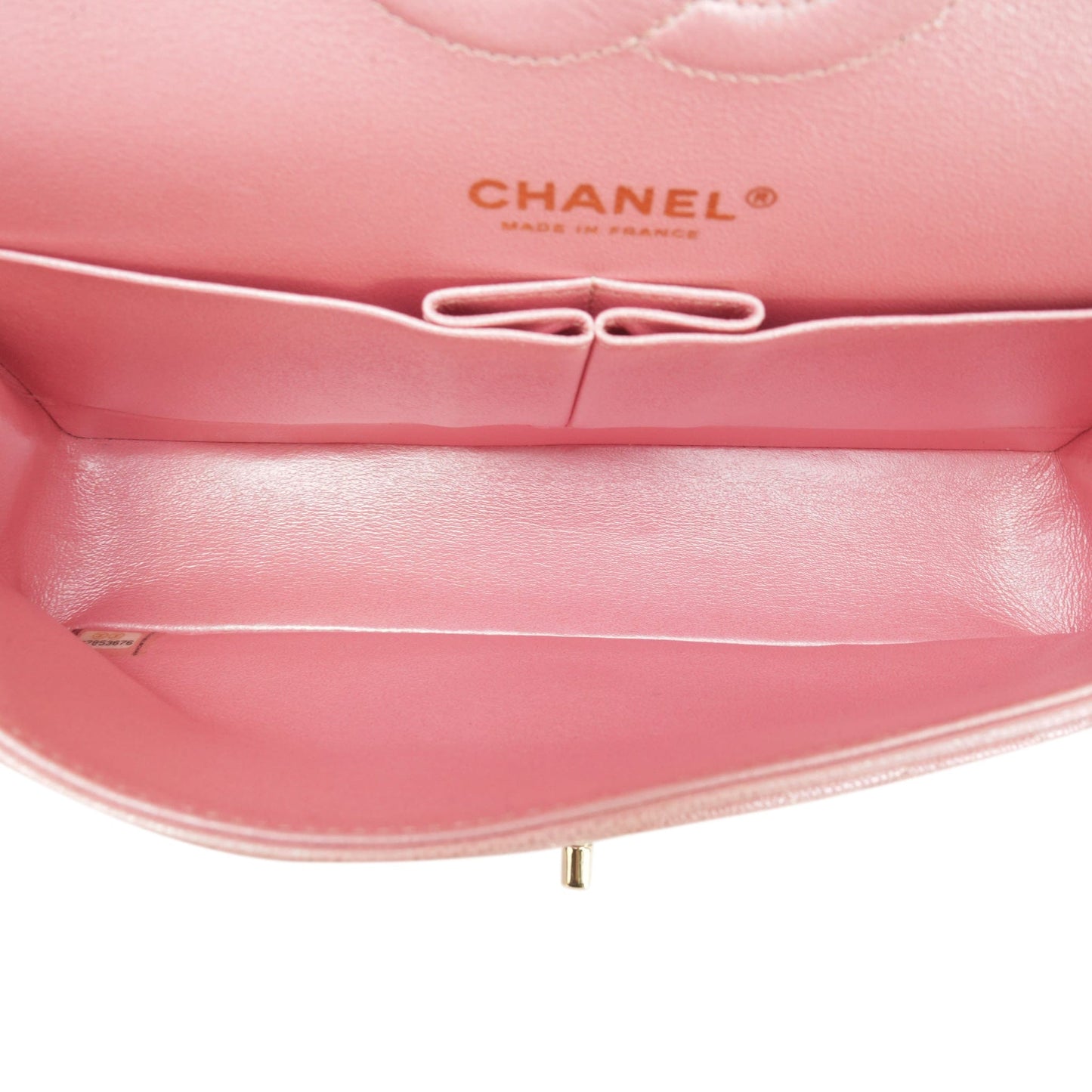 19S Iridescent Pink Caviar Quilted Classic Flap Medium LGHW