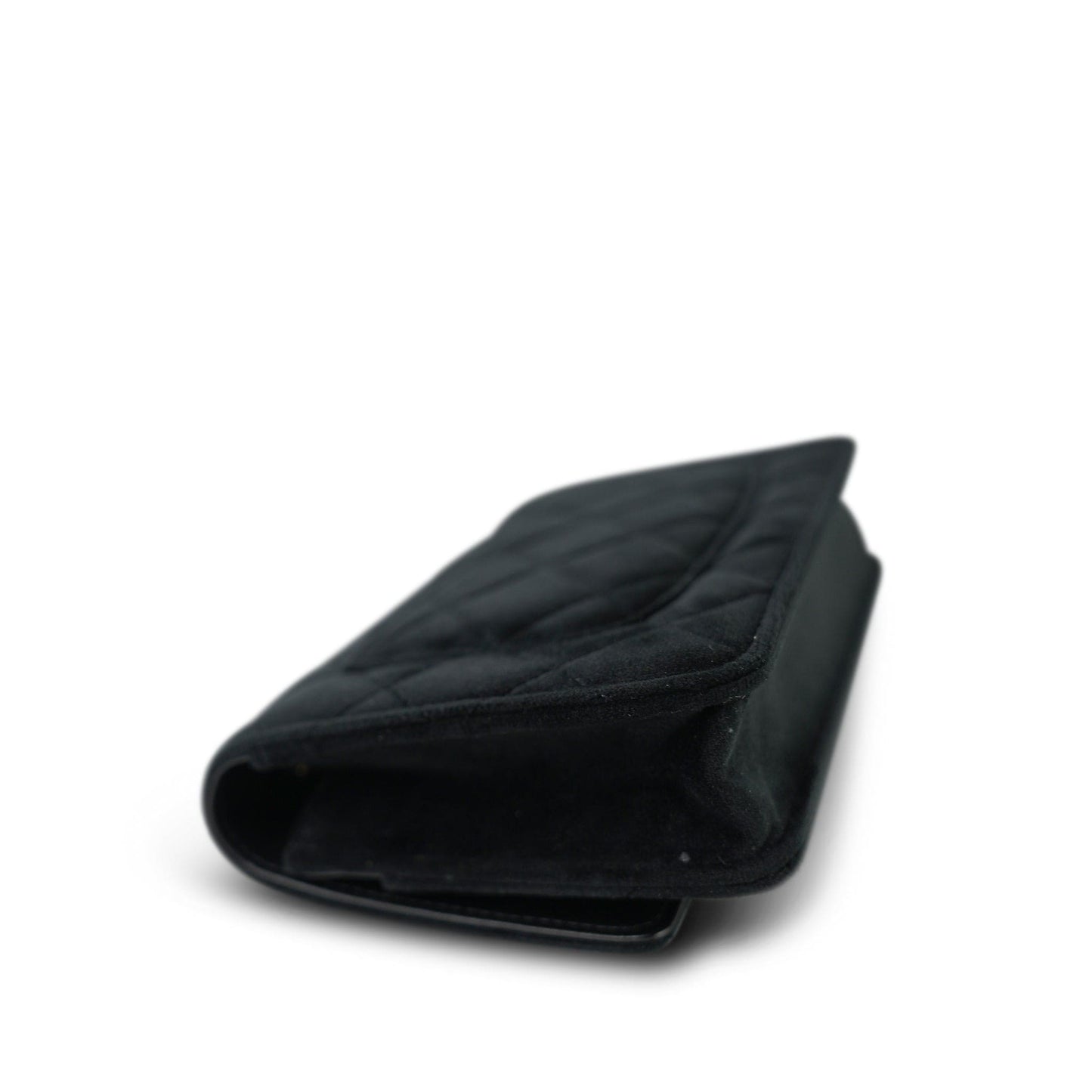 20A Black Velvet Quilted Crystal Pearl Crush Wallet On Chain WOC LGHW