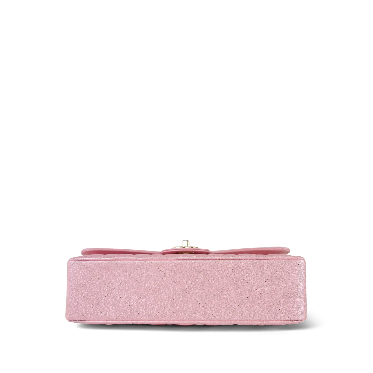 19S Iridescent Pink Caviar Quilted Medium Classic Flap Light Gold Hardware