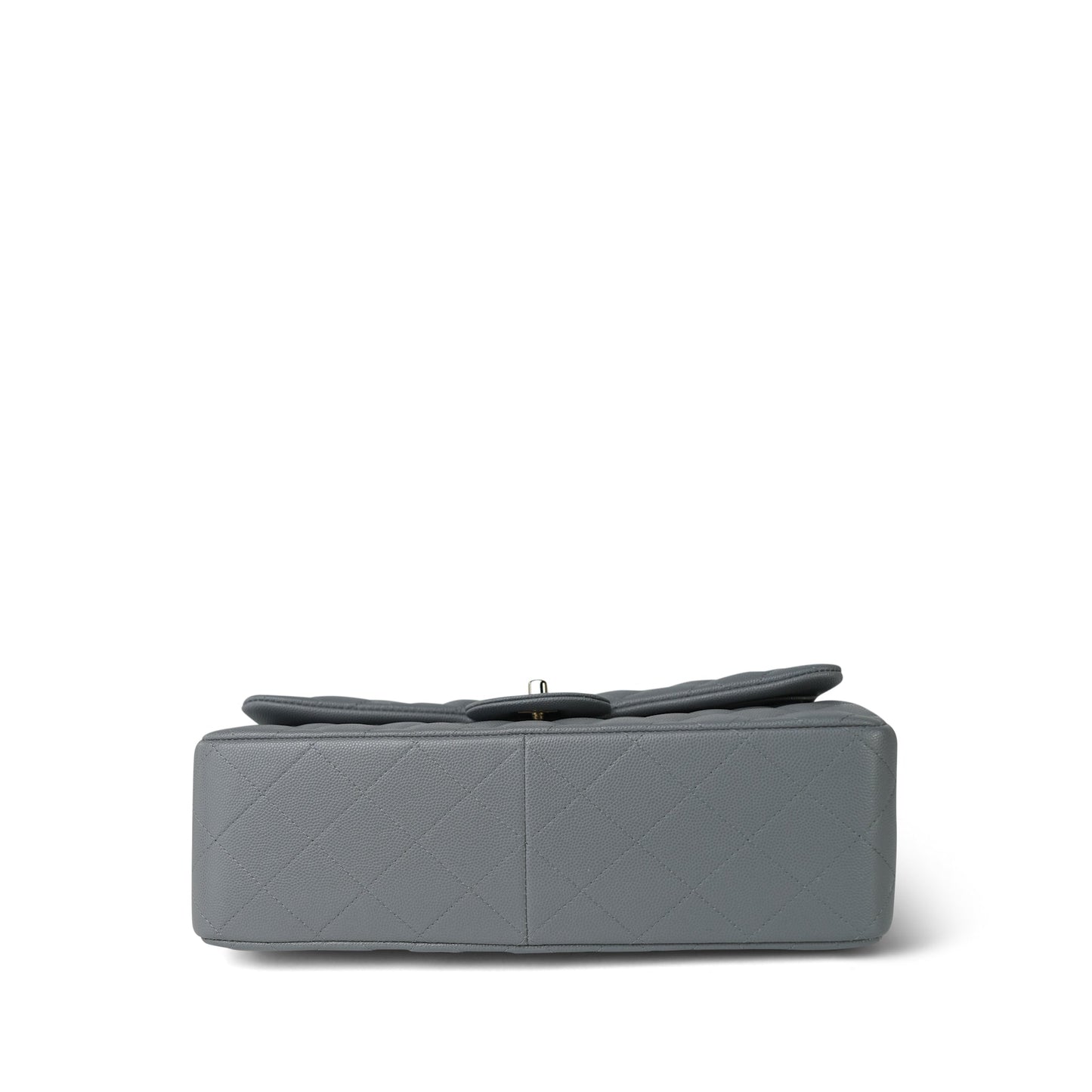 20C Grey Caviar Quilted Jumbo Classic Flap Light Gold Hardware