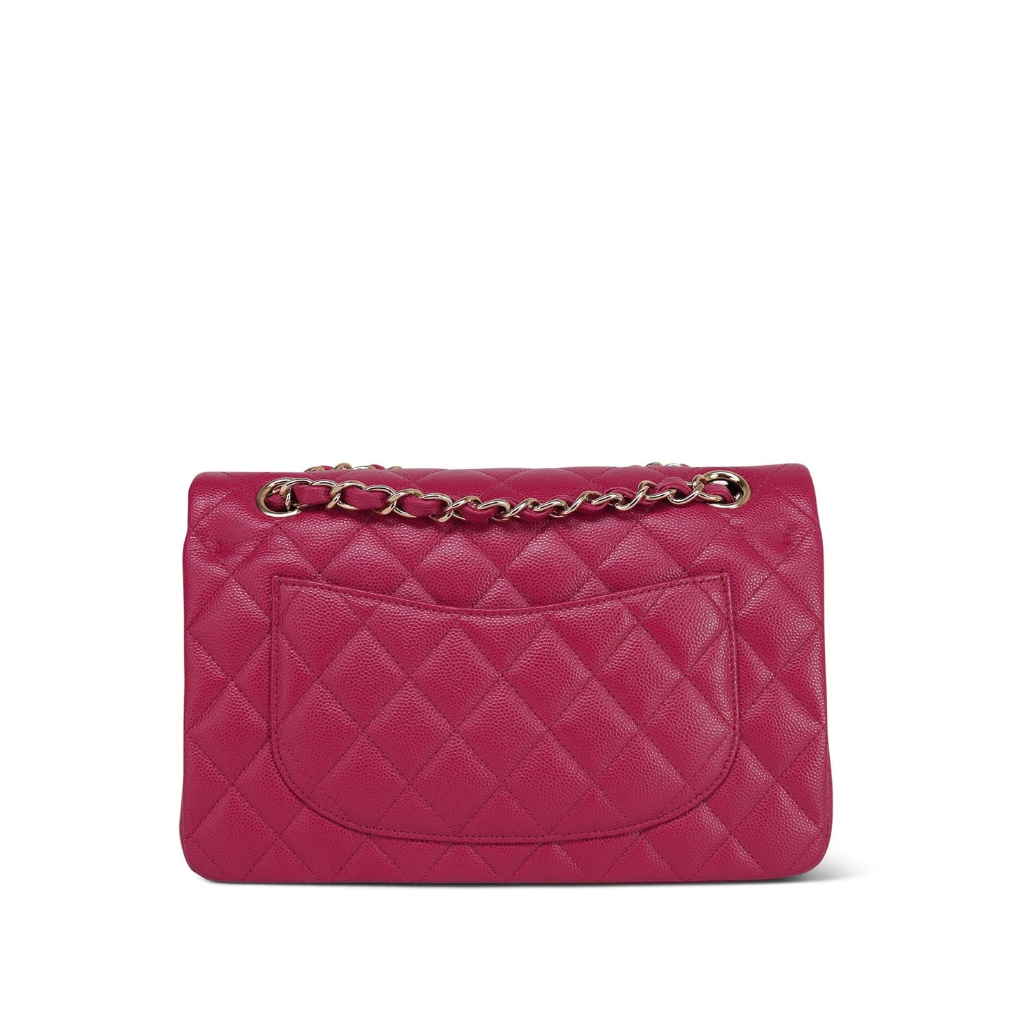 21A Dark Pink/Raspberry Caviar Quilted Classic Flap Small Light Gold Hardware