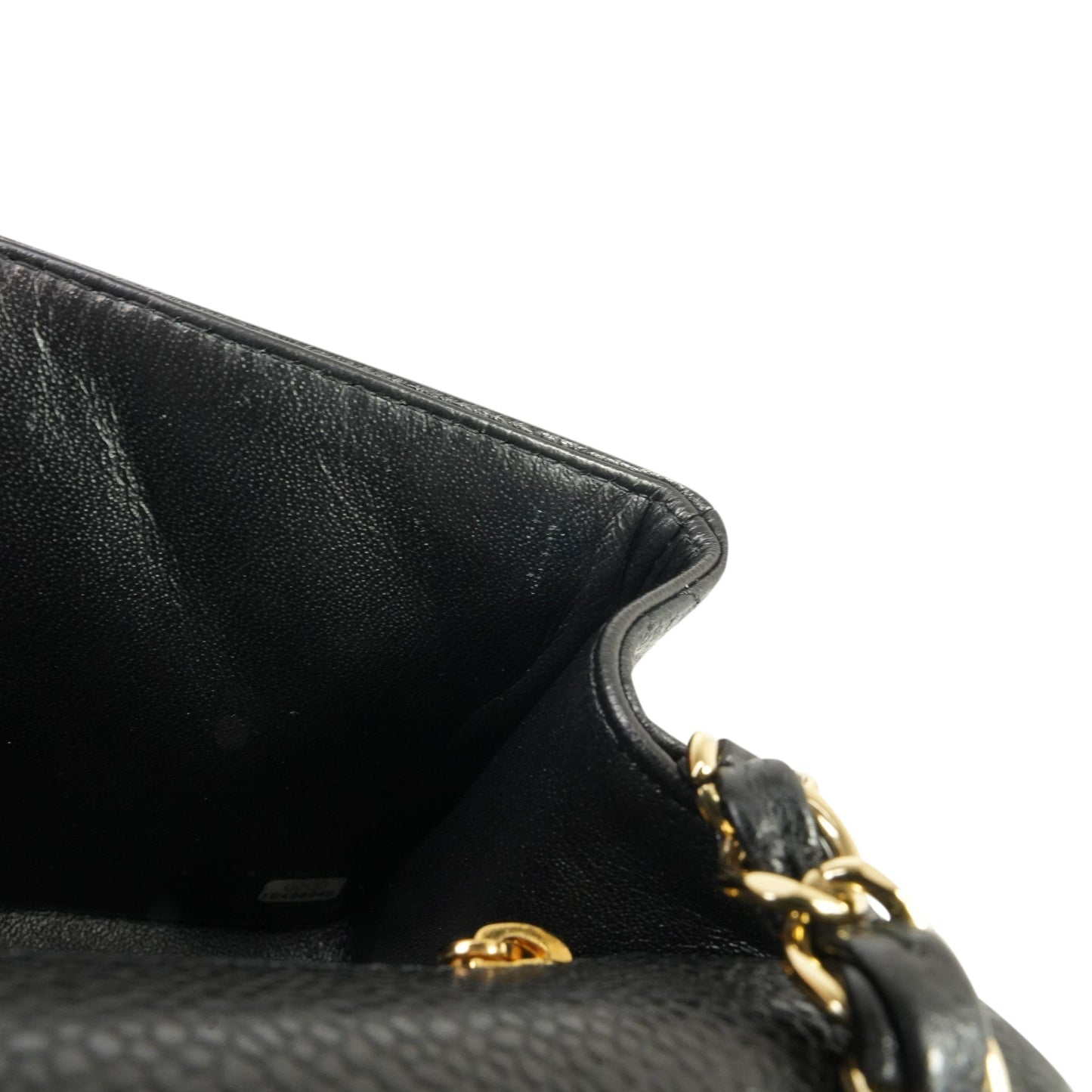 12A Black Caviar Quilted Mini Square Flap Gold Hardware