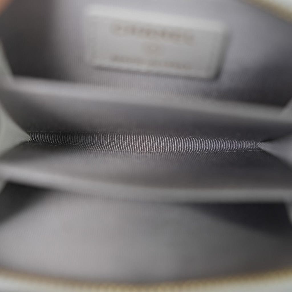 21A Light Grey Caviar Quilted Zip Coin Purse