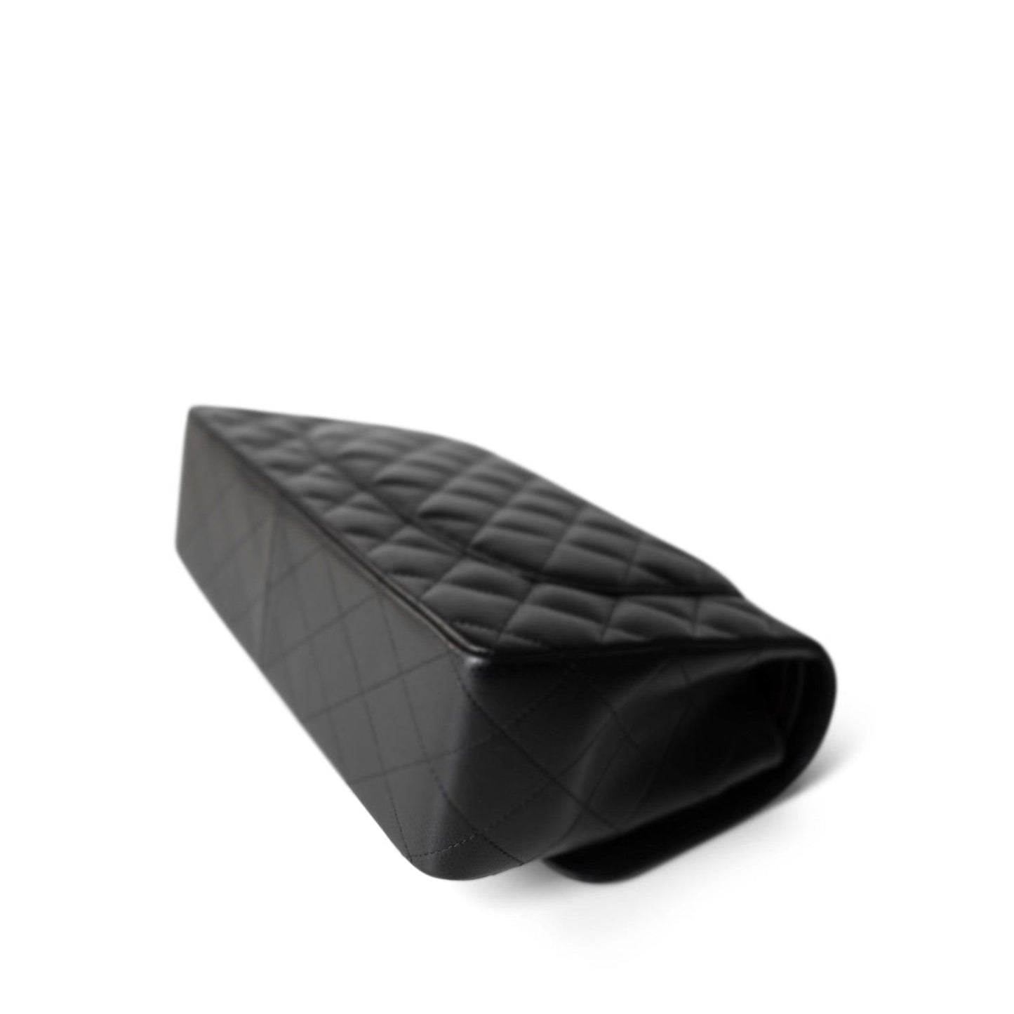 18B Black Caviar Quilted Jumbo Classic Flap SHW