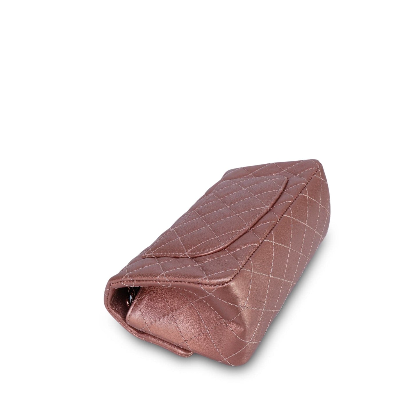 21A Rose Gold Grained Calfskin Quilted Mini Reissue 2.55 Flap Bag