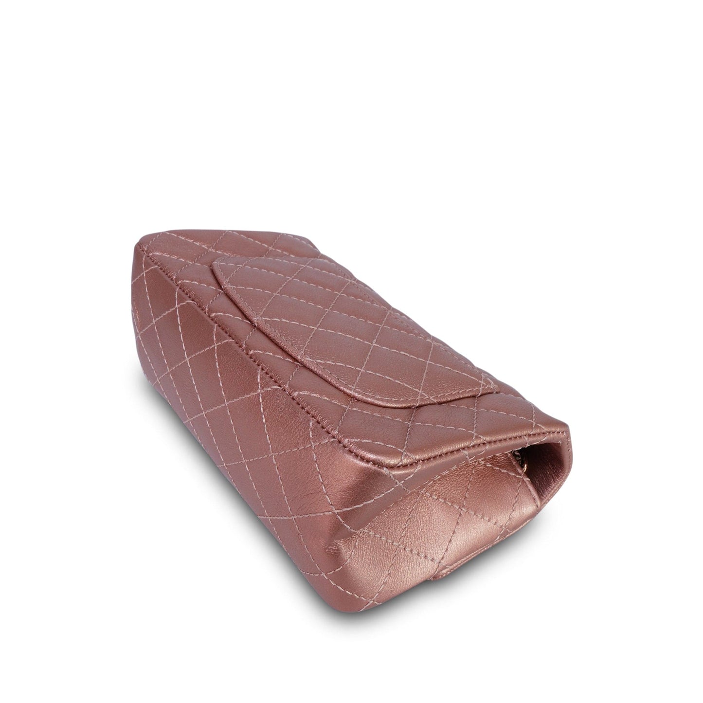 21A Rose Gold Grained Calfskin Quilted Mini Reissue 2.55 Flap Bag