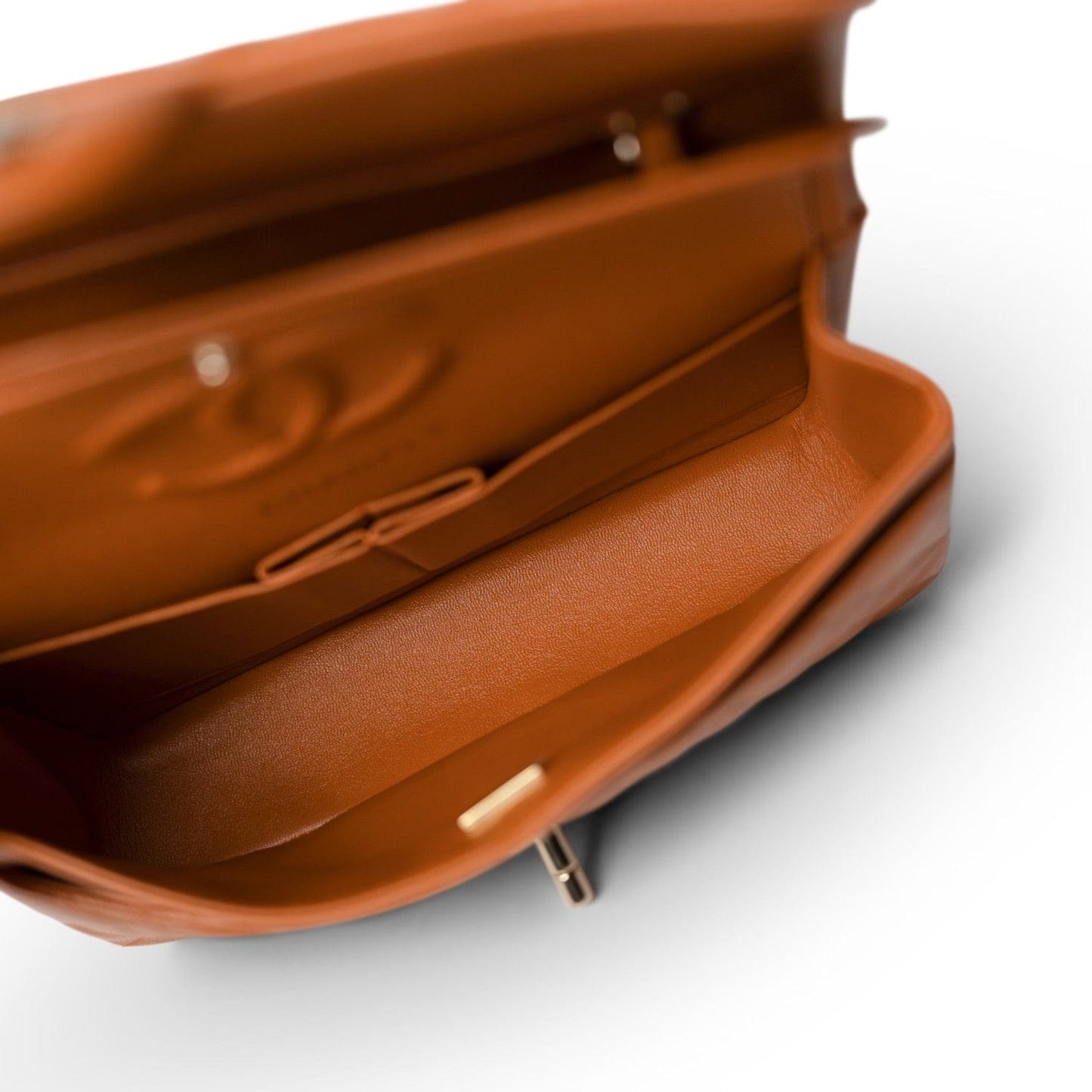 21A Caramel/Light Brown Caviar Quilted Classic Flap Small LGHW