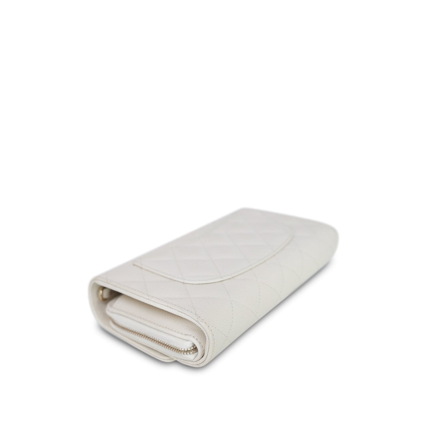 White Caviar Quilted Phone Holder Wallet On Chain LGHW