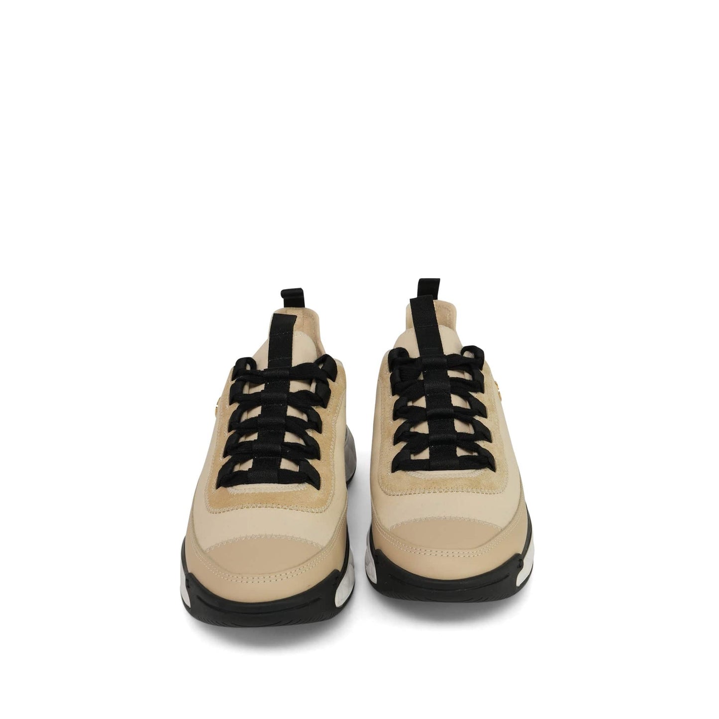 20C Beige Black Fabric/Calfskin/Suede CC Sneaker Size 39