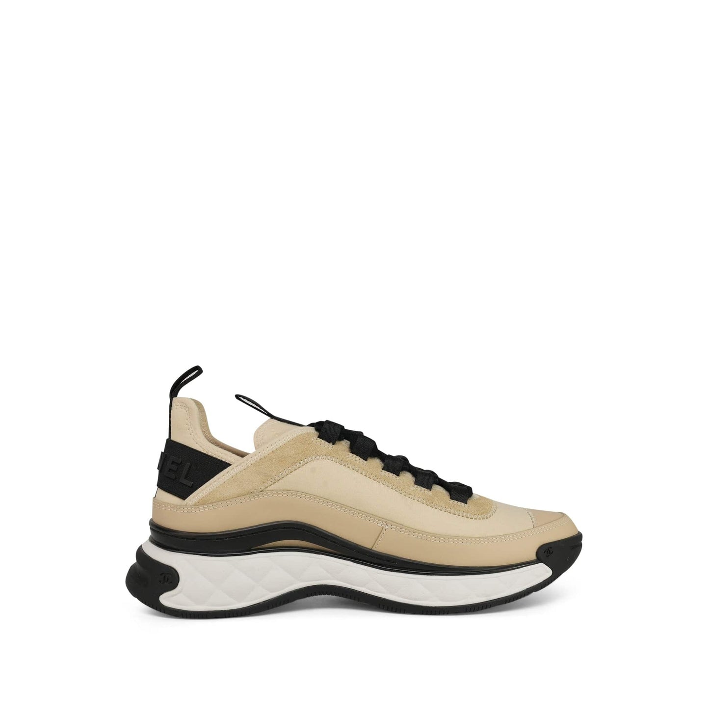 20C Beige Black Fabric/Calfskin/Suede CC Sneaker Size 39