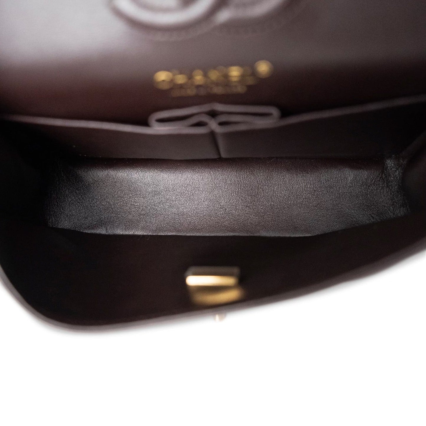 21A Dark Brown Lambskin Quilted Classic Flap Small LGHW