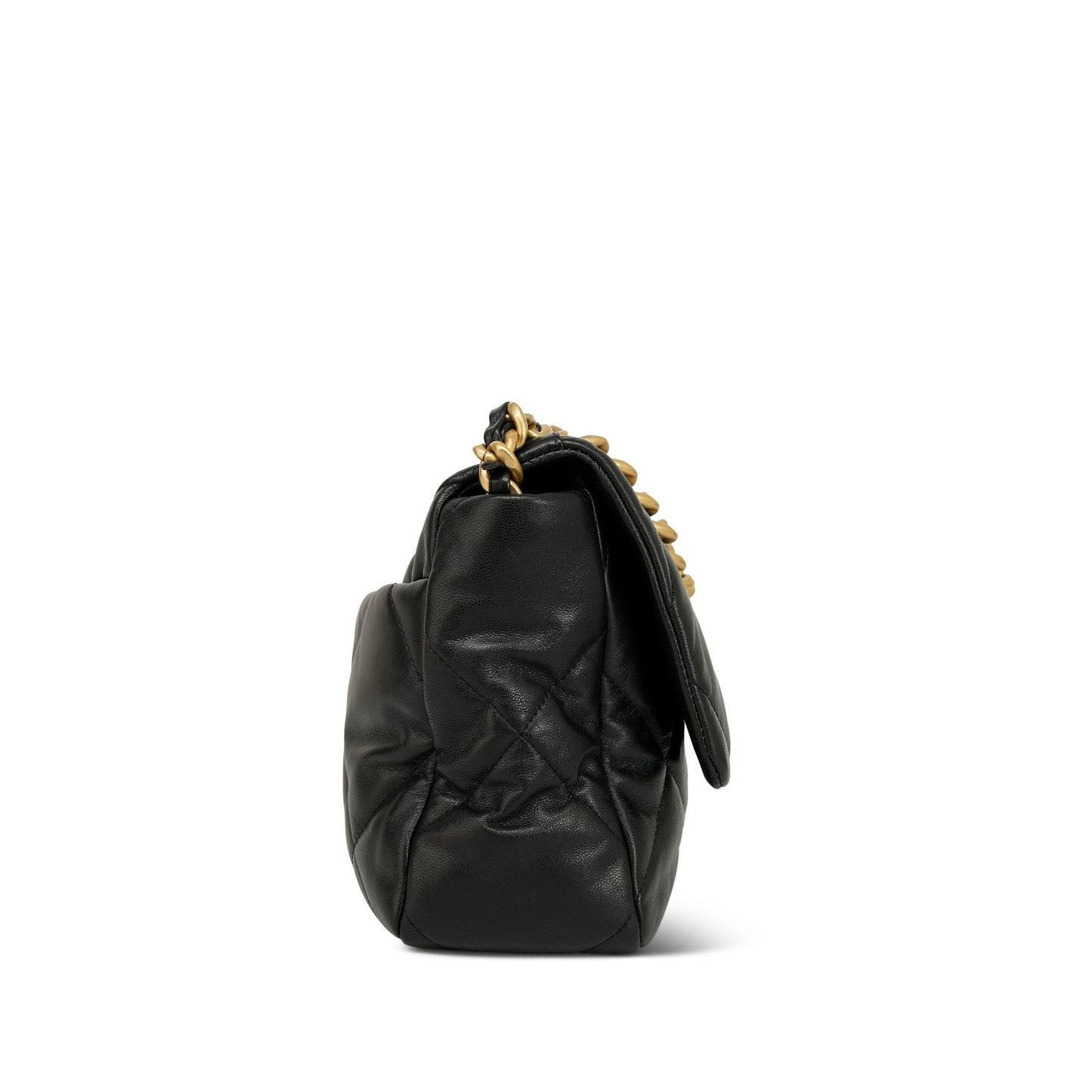 20B Black Lambskin Quilted 19 Flap Medium/Large MHW